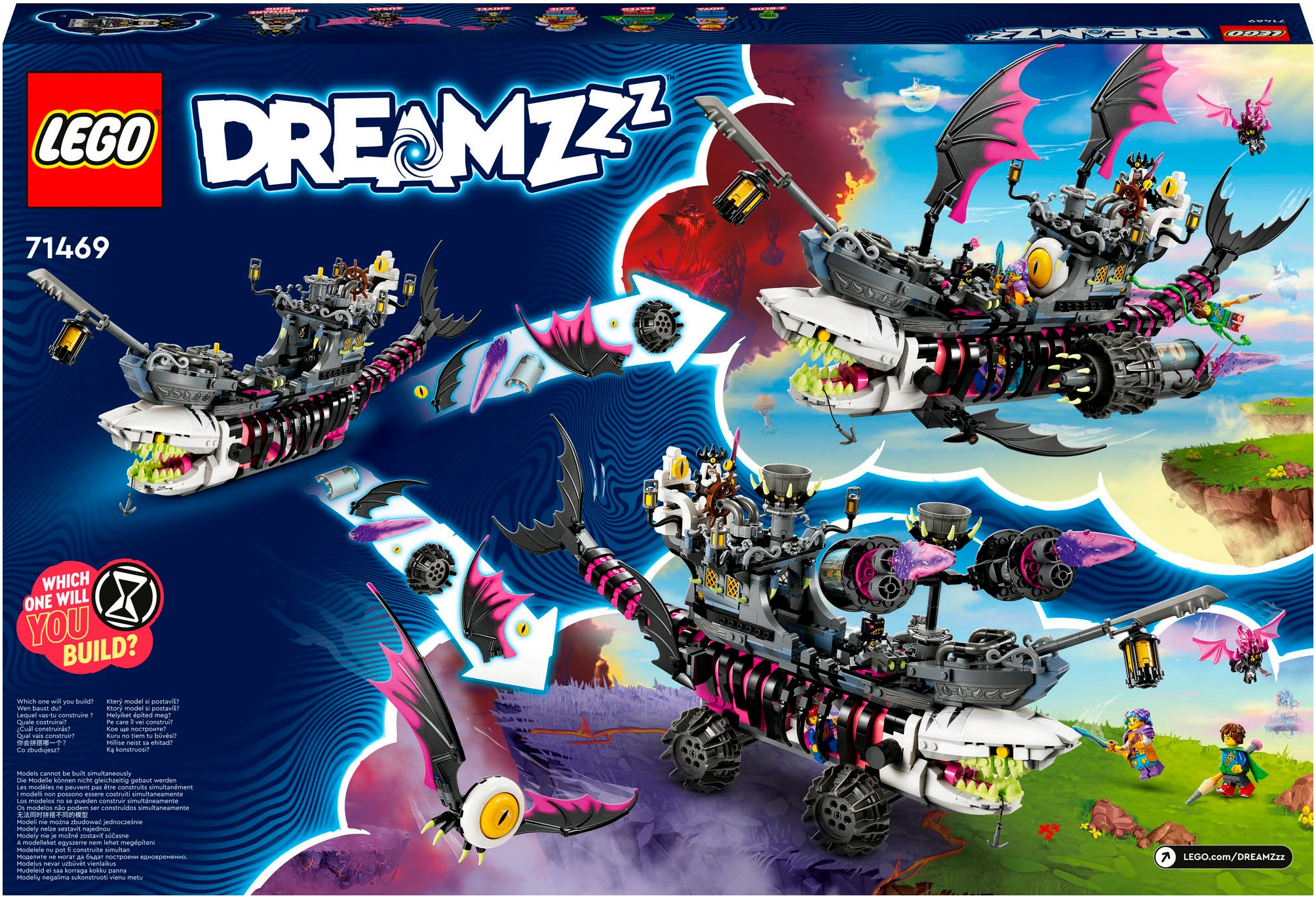 LEGO® Konstruktionsspielsteine »Albtraum-Haischiff (71469), LEGO® DREAMZzz™«, (1389 St.), Made in Europe