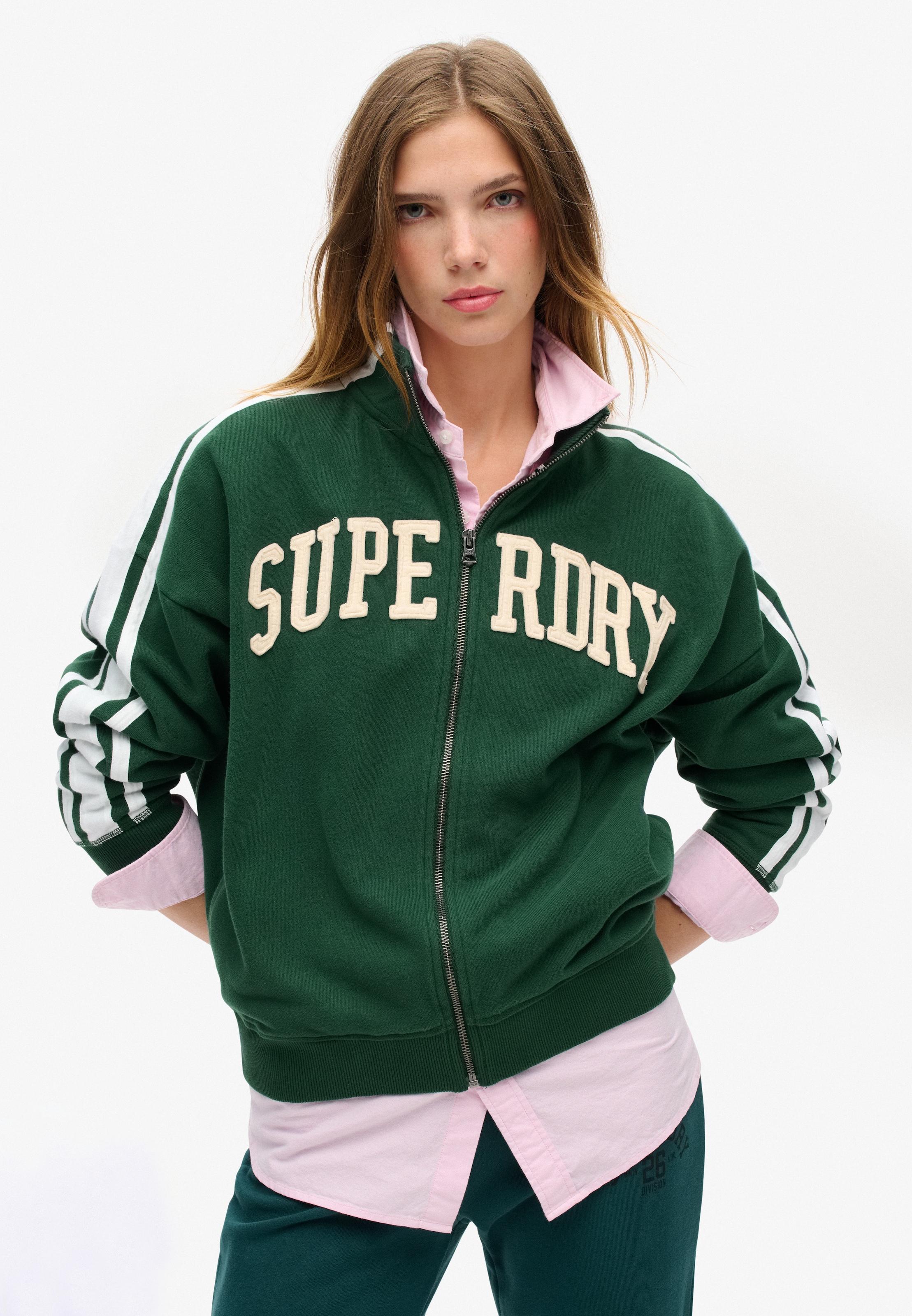 Superdry Sweatjacke »ATHLETIC APPLQ LOOSE ZIP TRACK«