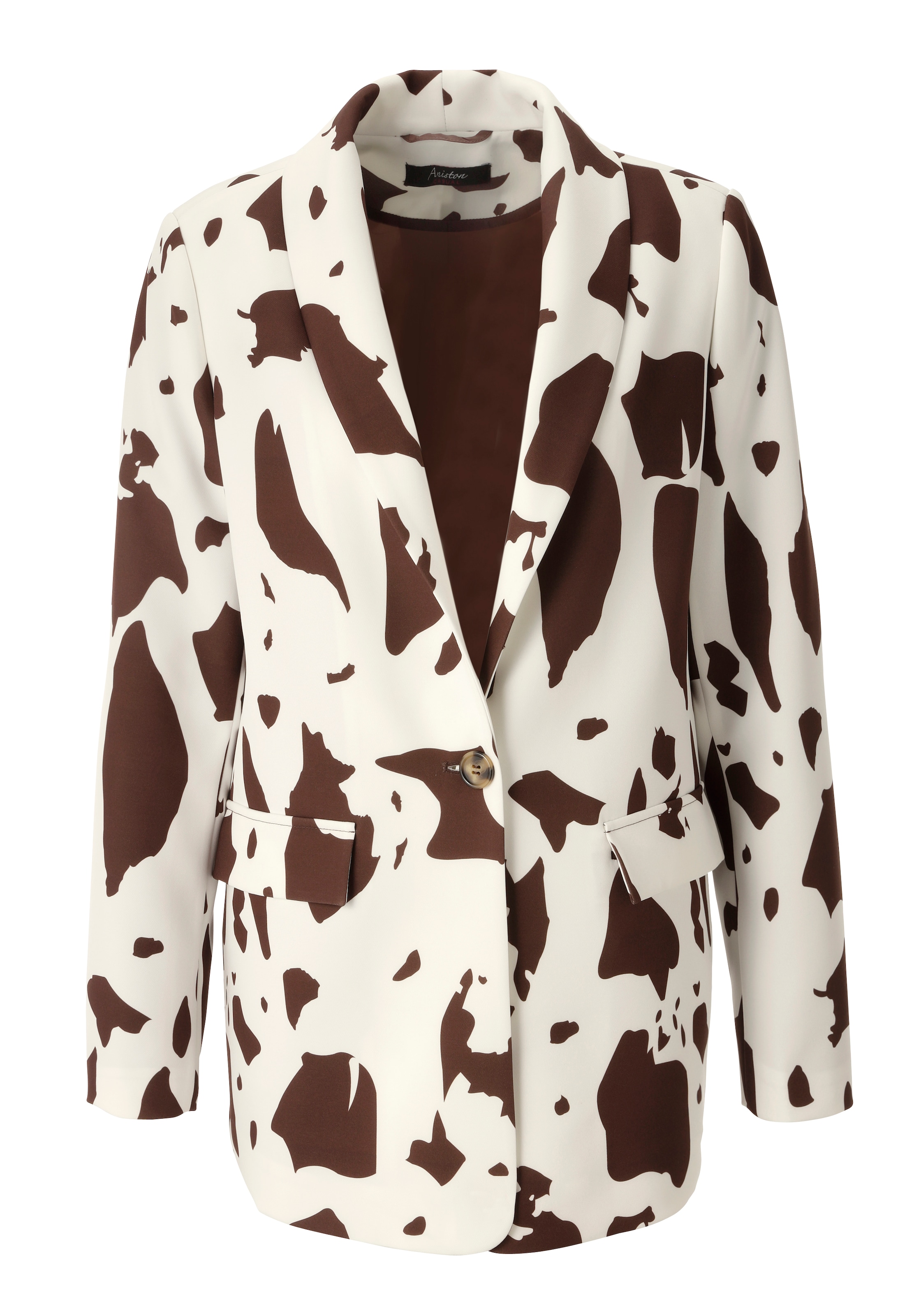 Aniston CASUAL Longblazer mit topaktuellen Kuh-Flecken -jedes Teil ein Unikat - NEUE KOLLEKTION