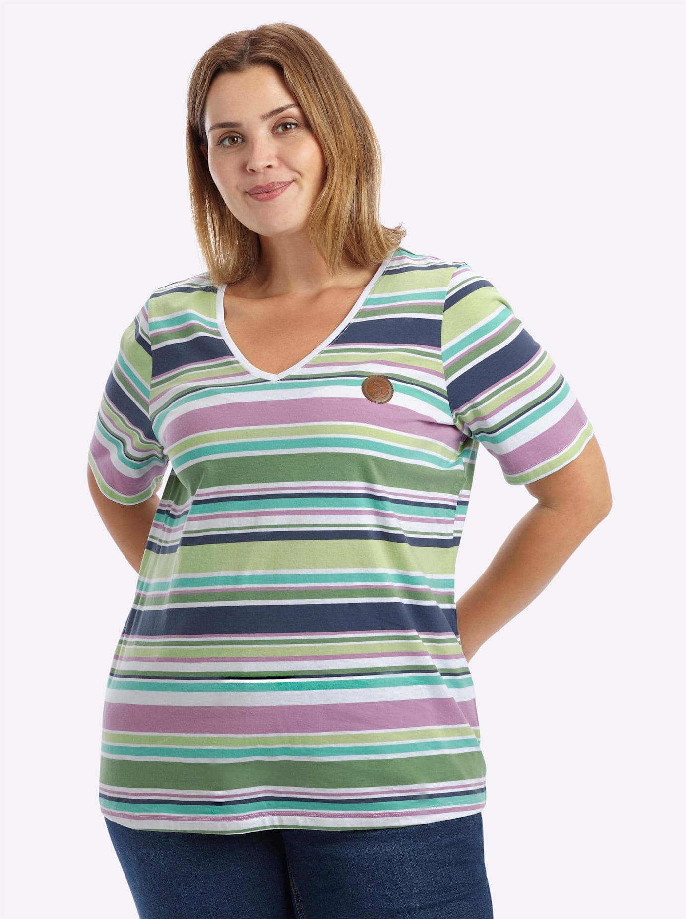Sheego T-Shirt »Ringelshirt« 1
