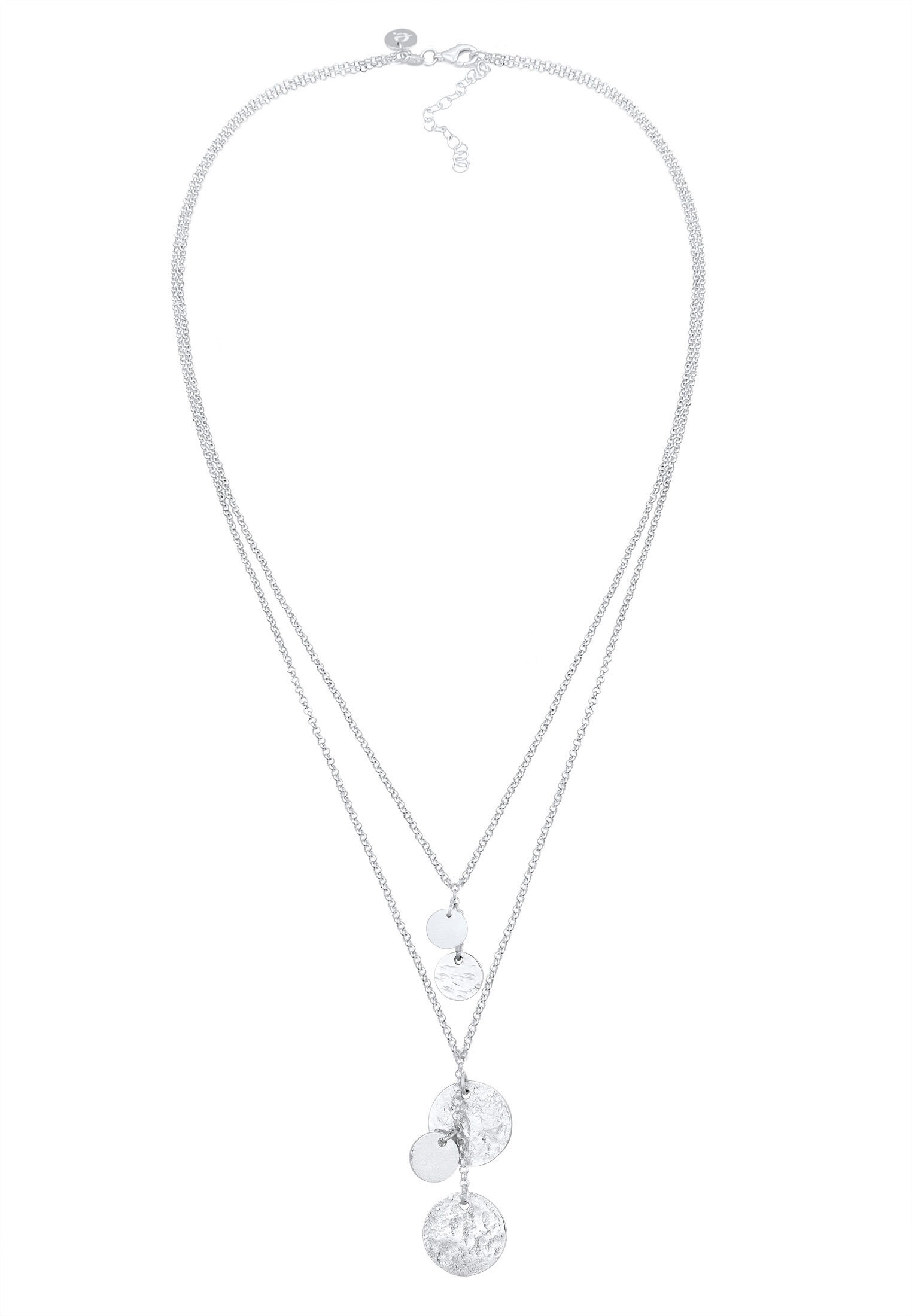 Elli Premium Silberkette »Halskette Layer Plättchen 925 Sterling Silver«