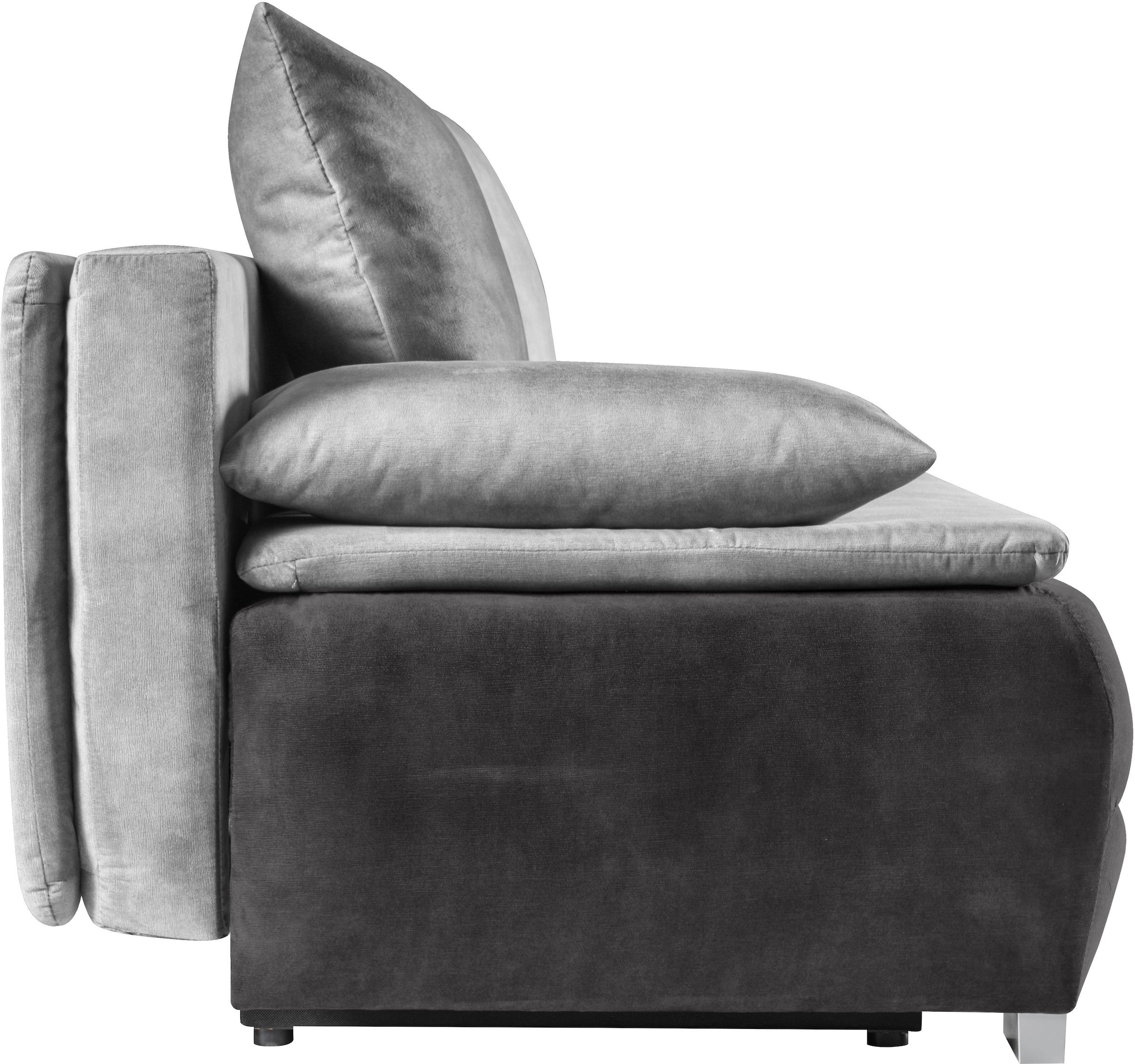 WERK2 Schlafsofa »Tekla LED«, 2-Sitzer Schlafcouch mit Bettkasten & stylischer RGB-LED-Beleuchtung