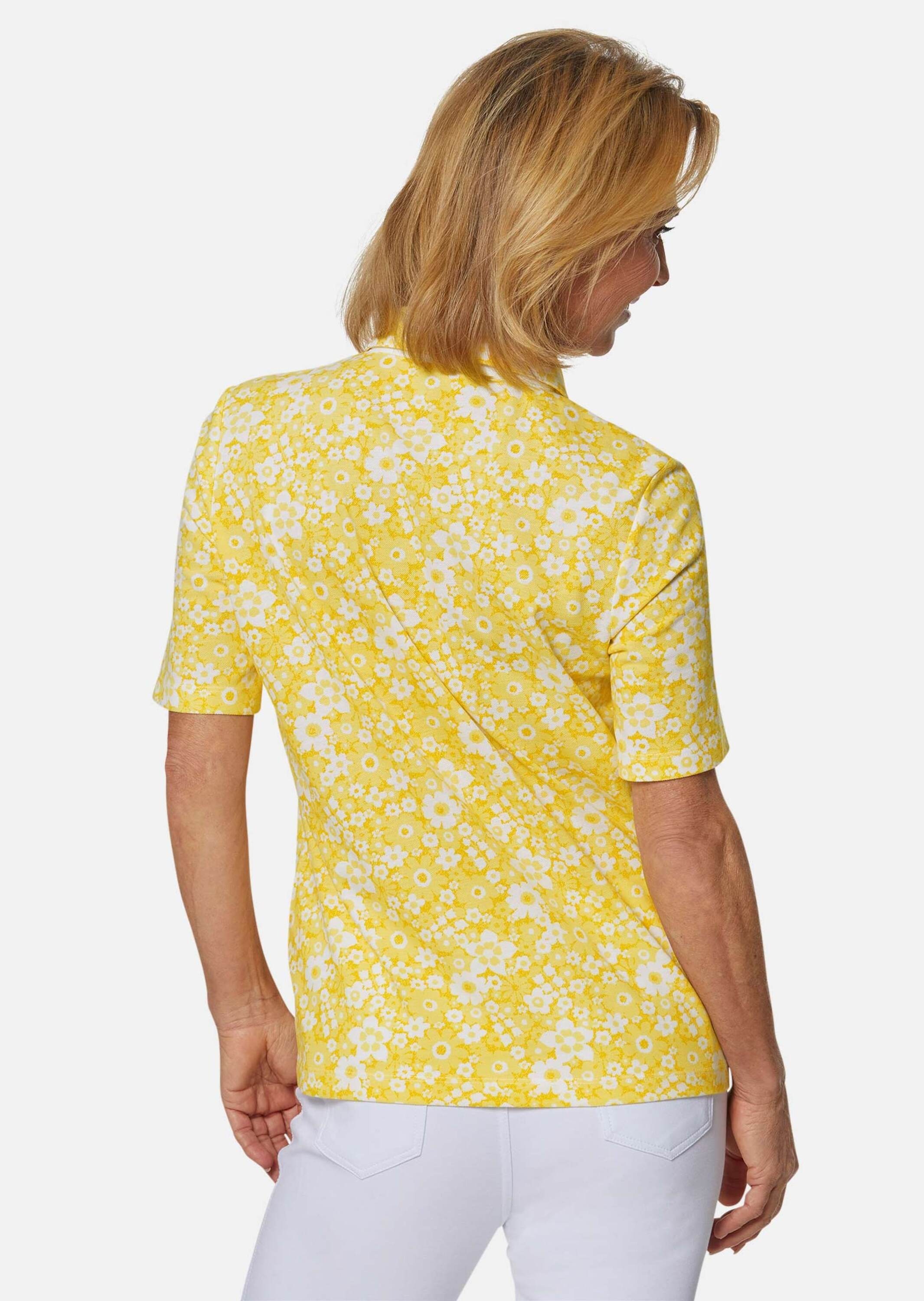 GOLDNER Poloshirt »Kurzgröße Pikee-Druckpoloshirt«