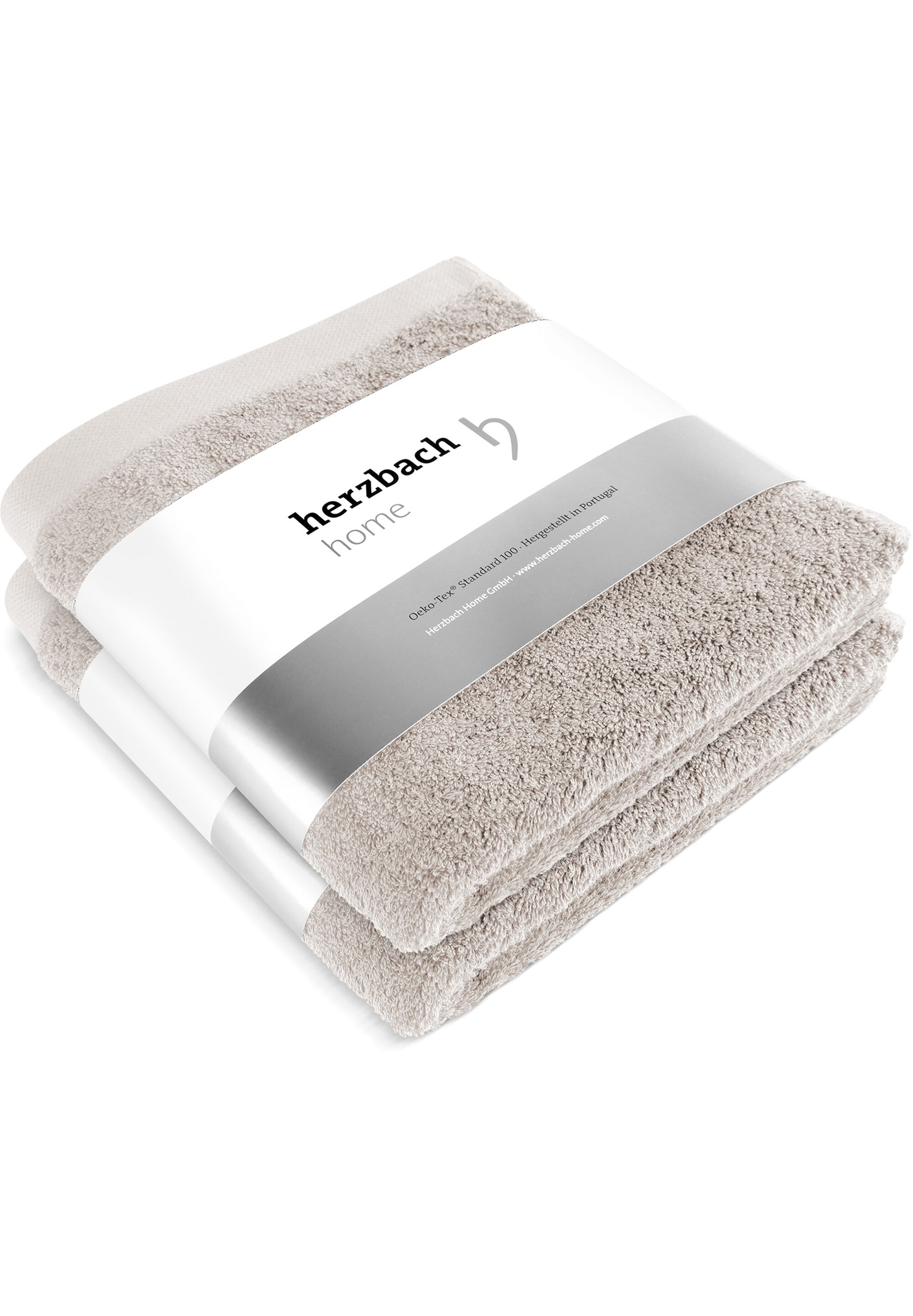 herzbach home Handtuch Set »Pura« 2 Jersey 550g/m², Premium-Qualität, 100% Baumwolle, einfarbig