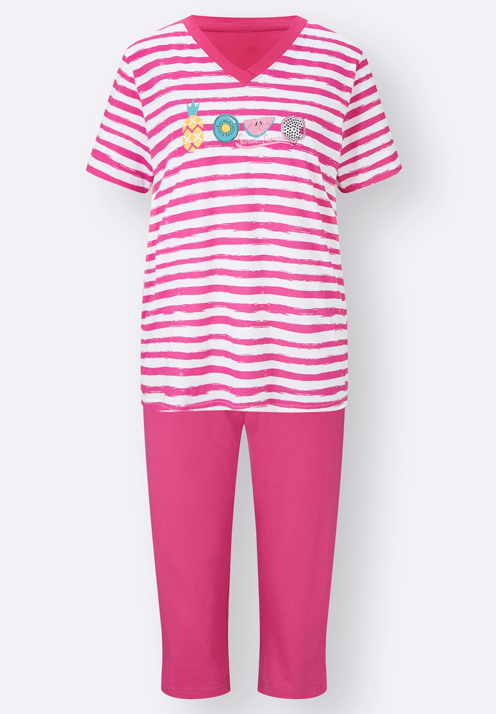 comtessa Capri-Pyjama »Capri-Anzüge Capri-Schlafanzüge in Single-Jersey-Qualität 2 Stück« 2 Stk.