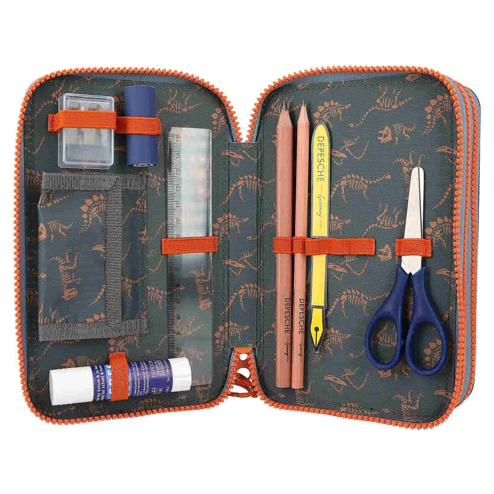 Depesche Buntstift »3-Fach Federtasche Roar Dino World 20 x 13 cm bunt«