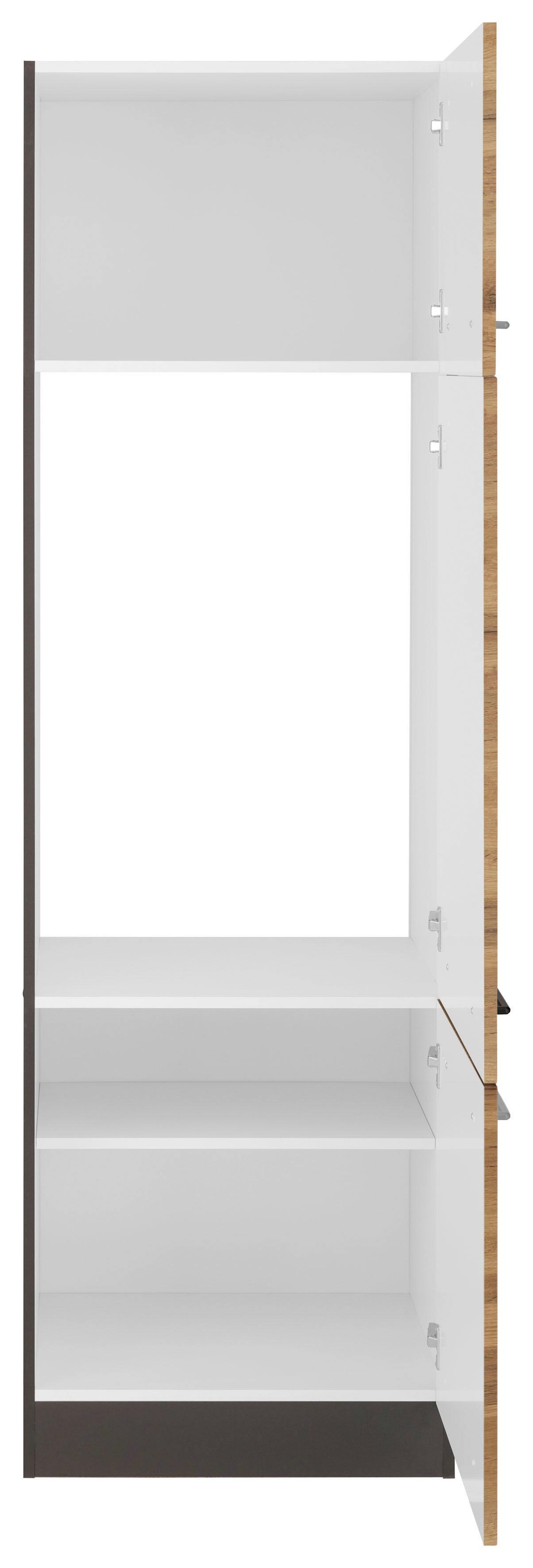 HELD MÖBEL Kühlumbauschrank »Tulsa«, 60 cm breit, 200 cm hoch, 3 Türen,  schwarzer Metallgriff bei OTTO