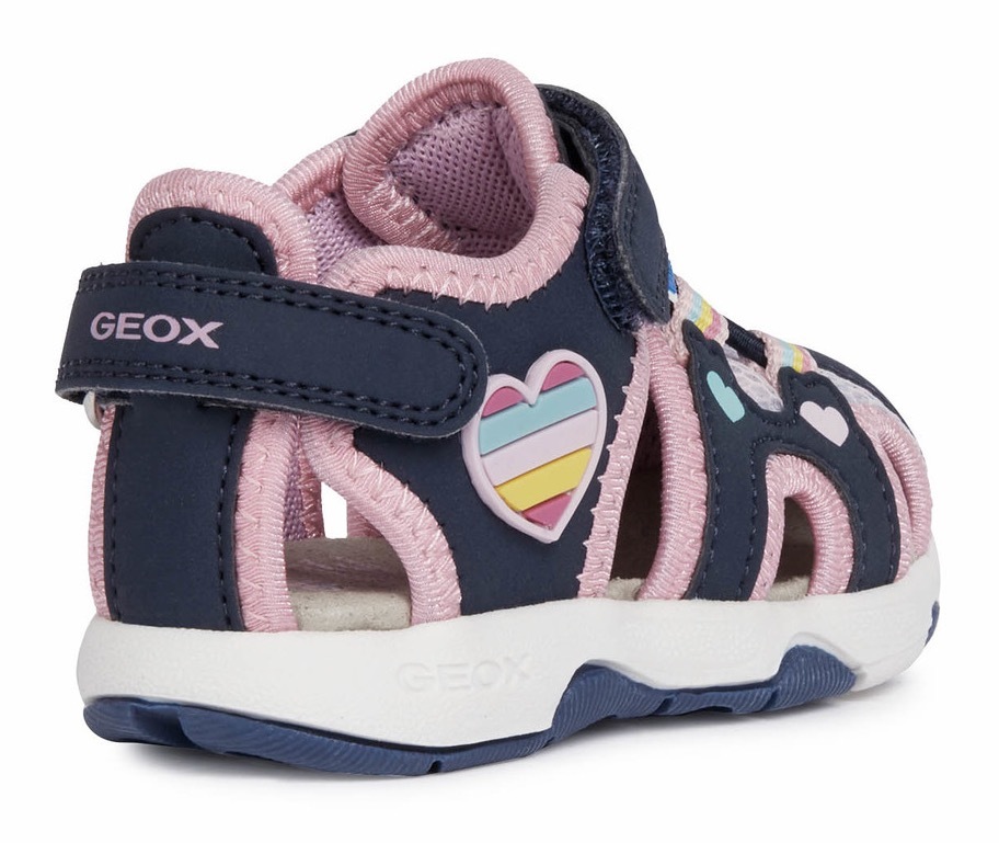 Geox Sandale »B SANDAL MULTY GIRL«, Sommerschuh, Klettschuh, Sandalette, mit Herz in Regenbogenfarben