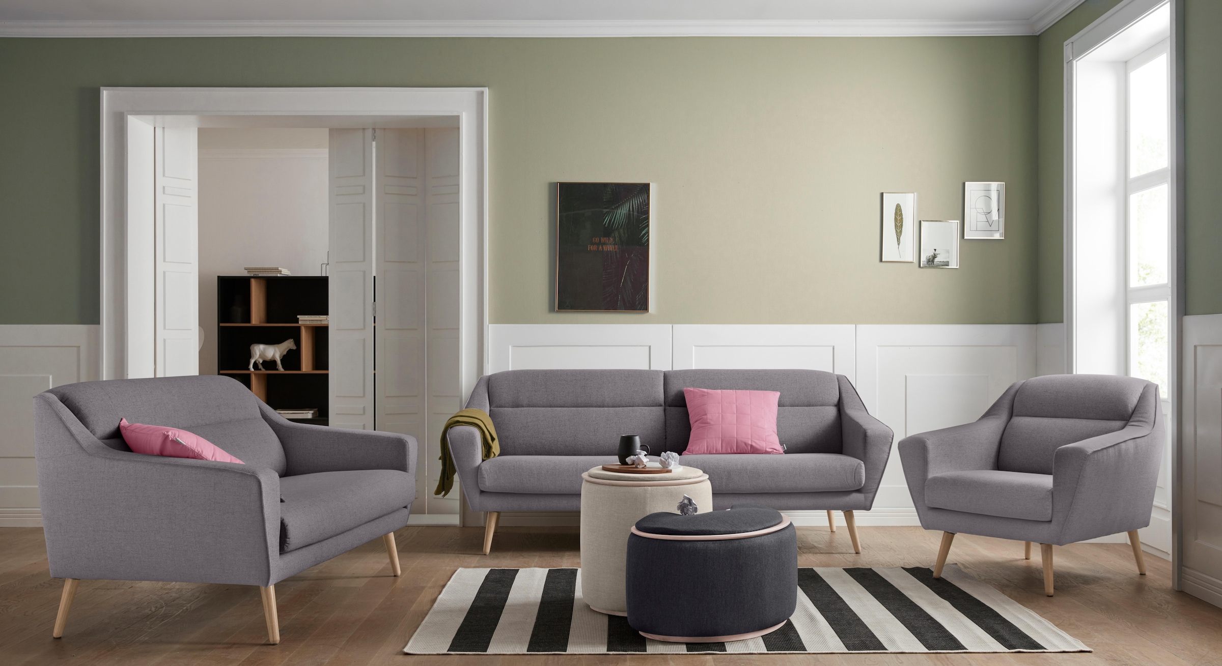 andas Sessel »Bille« mit Naht im Rückenkissen und Eiche-Beinen, Design by Morten Georgsen