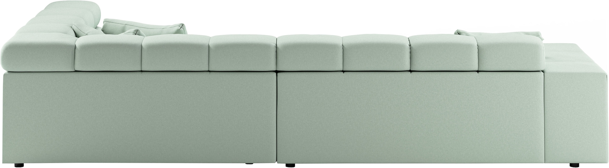 INOSIGN Ecksofa »Ancona incl. Kopfteilverstellung, Zierkissen Breite 319cm, L-Form«, wahlweise motorische Sitztiefenverstellung, auch in Cord + Easy Care