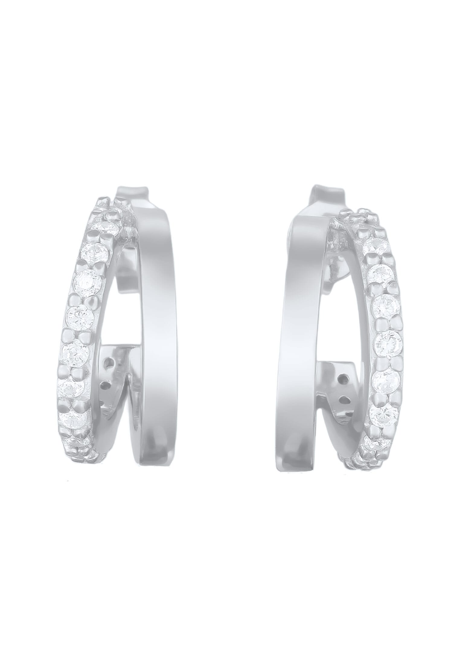 Elli Paar Ohrstecker »Ohrringe Creolen Zirkonia 925 Sterling Silber«