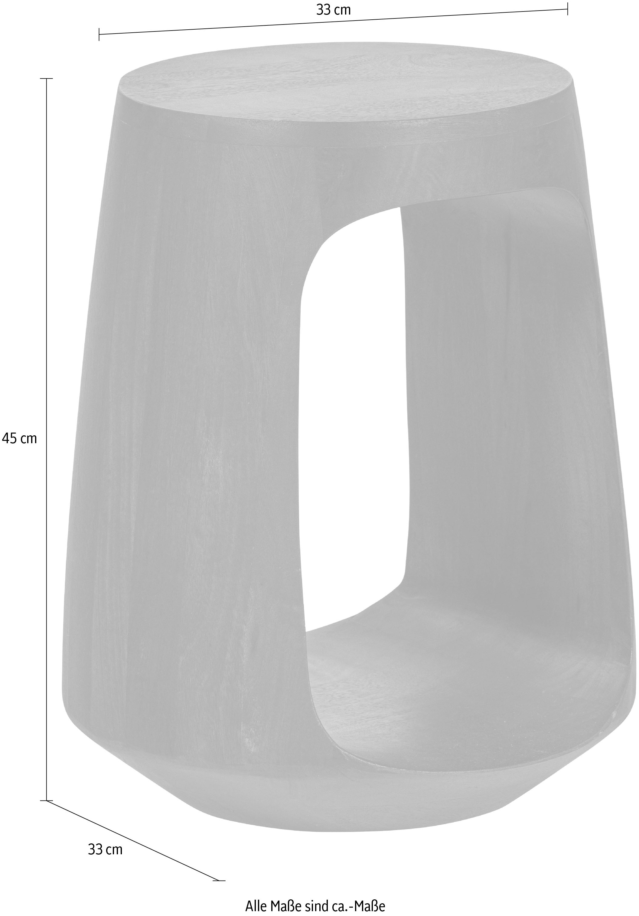 WOOOD Couchtisch »Bayo mit Massivmangoholz und organischer Form B 33 x T 33 x H 45 cm« Tragkraft 45–50 kg, ausschließlich Innenbereich, montiert geliefert