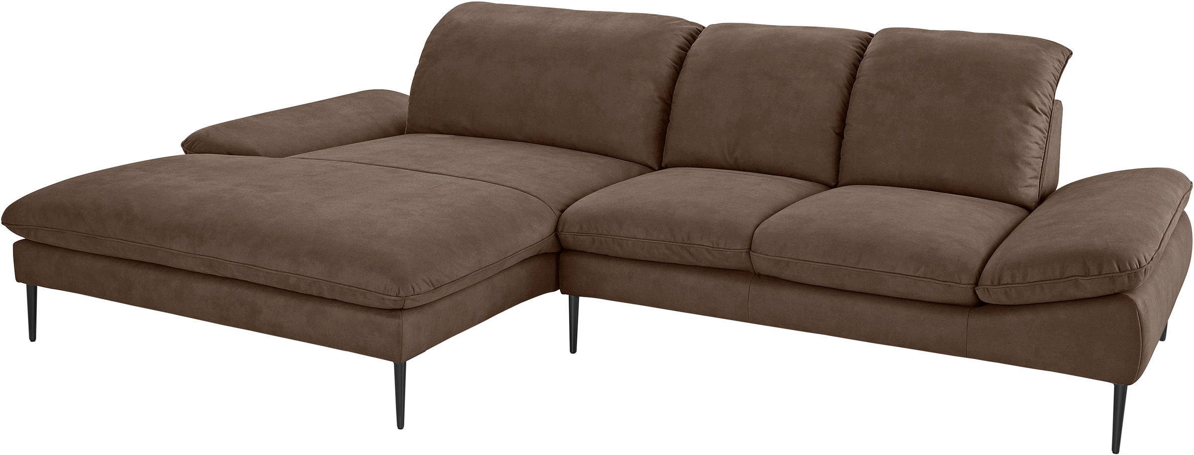 W.SCHILLIG Ecksofa »enjoy&MORE, Designsofa, elegant und bequem, L-Form«, Sitztiefenverstellung, Füße schwarz pulverbeschichtet, Breite 310 cm