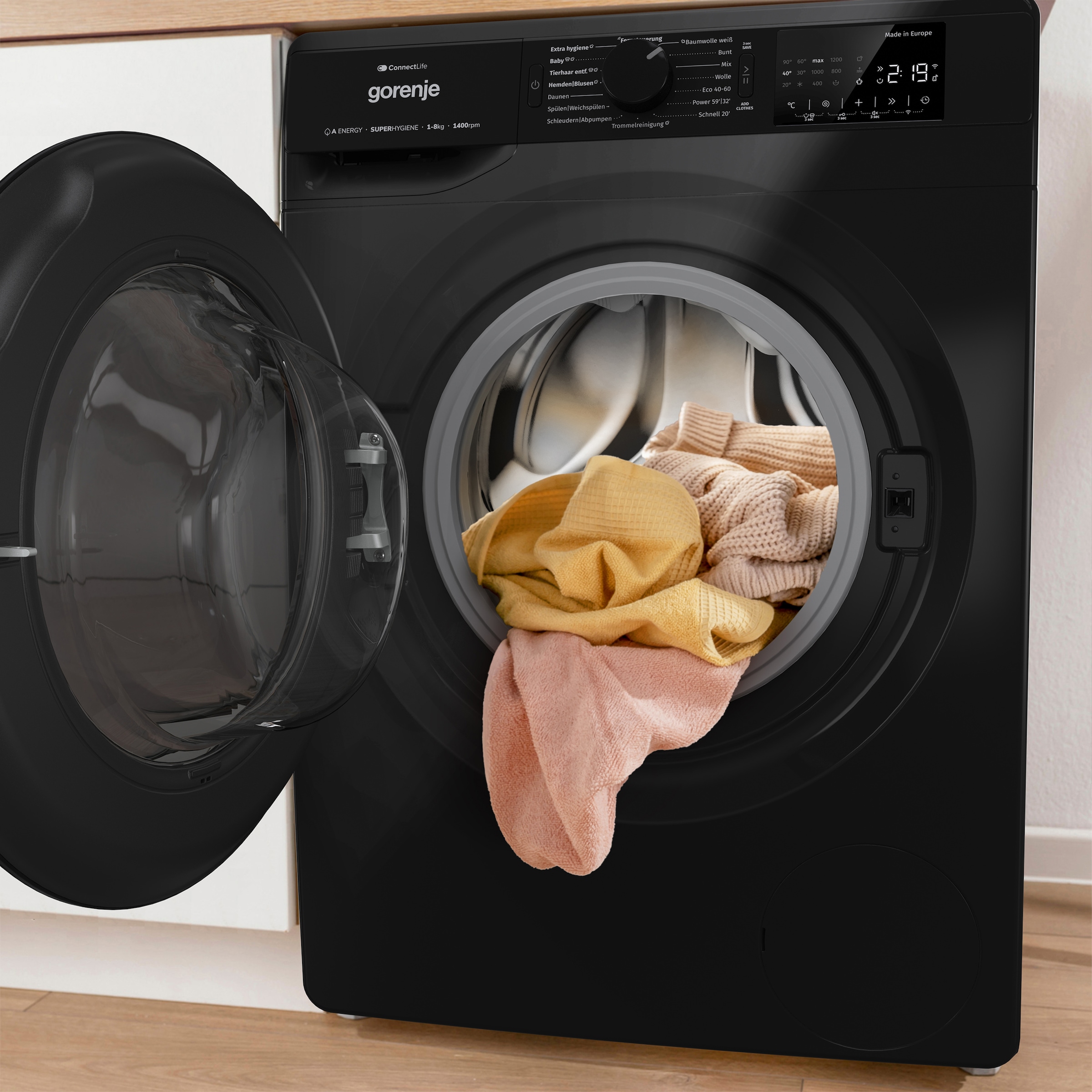 GORENJE Waschmaschine »WPNEI84A1DTSB«, 8 kg, 1400 U/min, Energieklasse A-10%