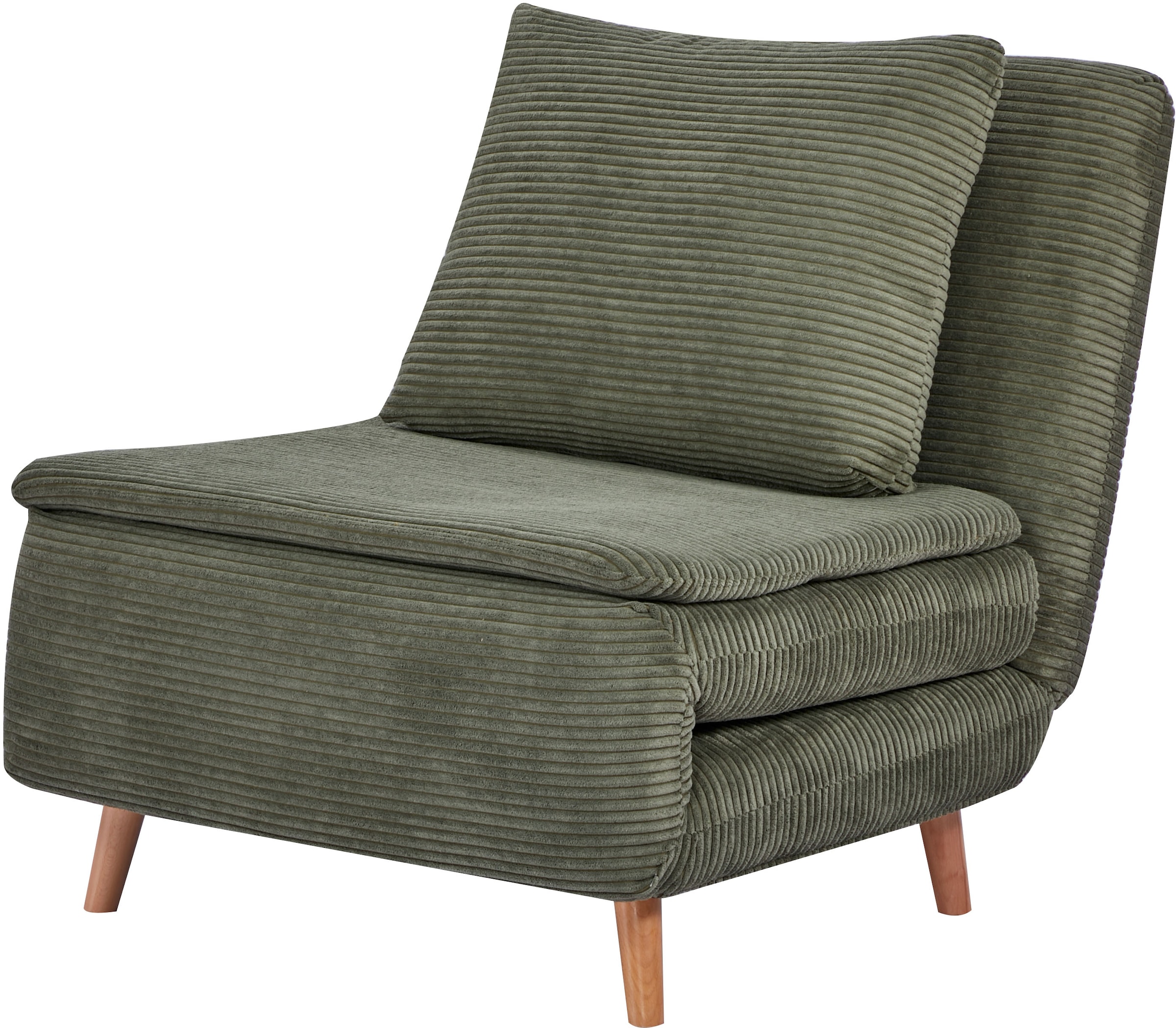 INOSIGN Sessel »AINSLEY«, wandelbar zum Gästebett, Schlafsofa, Webstoff u. Cord-Bezug