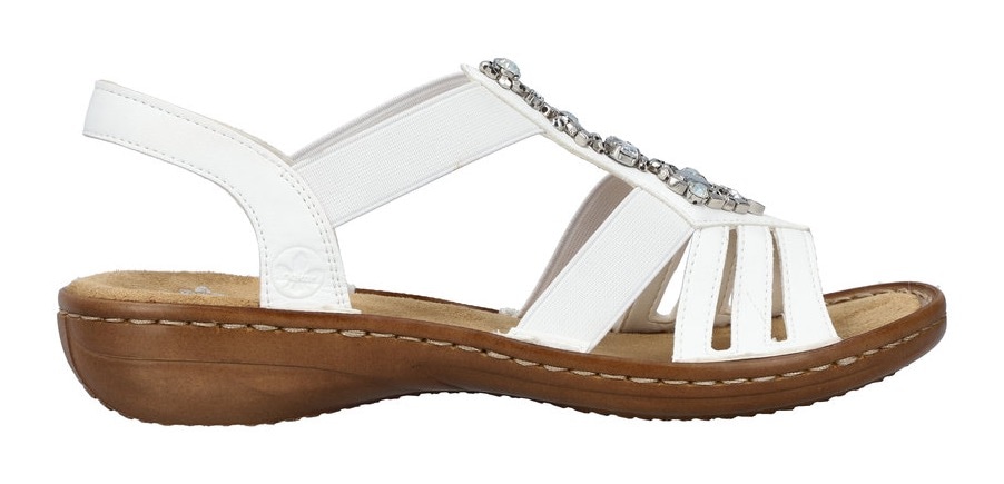 Rieker Riemchensandale, Sommerschuh, Sandalette, Keilabsatz, mit Schmucksteinen besetzt