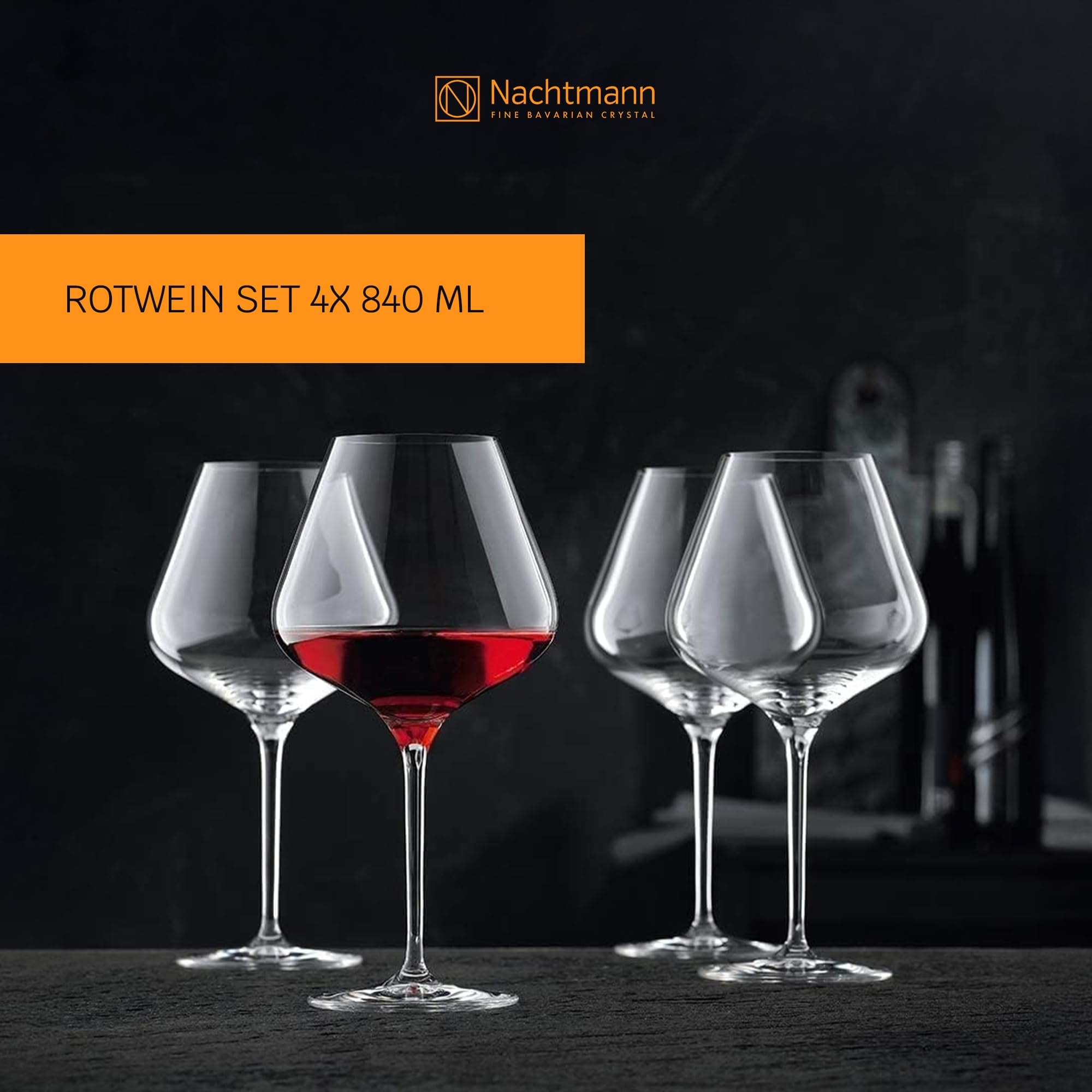 Nachtmann Rotweinglas »Burgundergläser ViNova 840 ml 4er Set transparent«