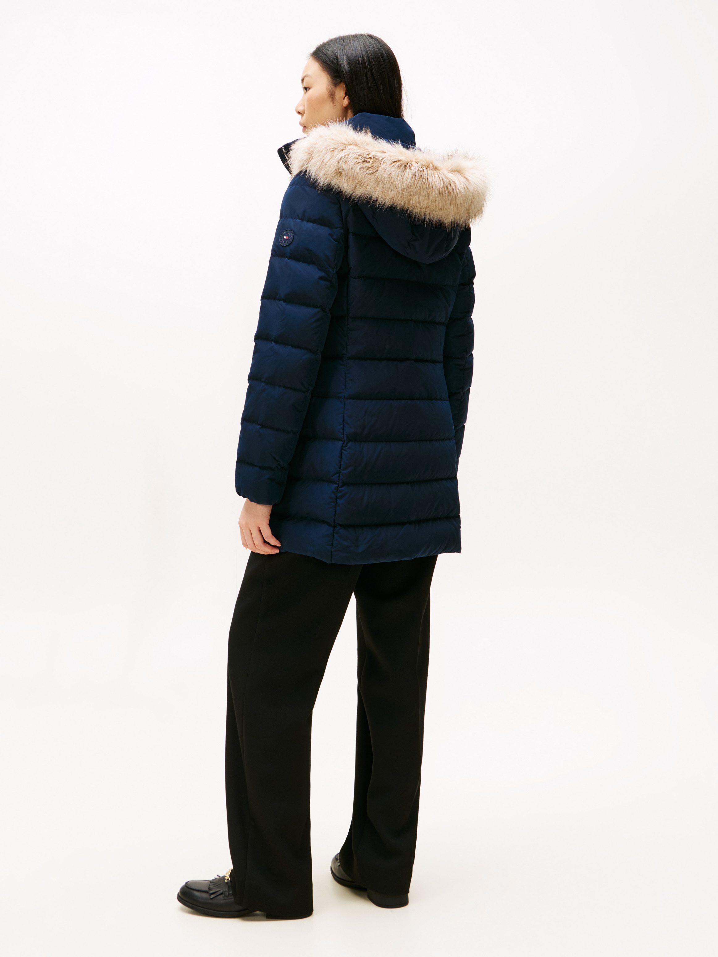 Tommy Hilfiger Steppmantel »MW DOWN SLIM COAT WITH FUR« mit Fellimitat