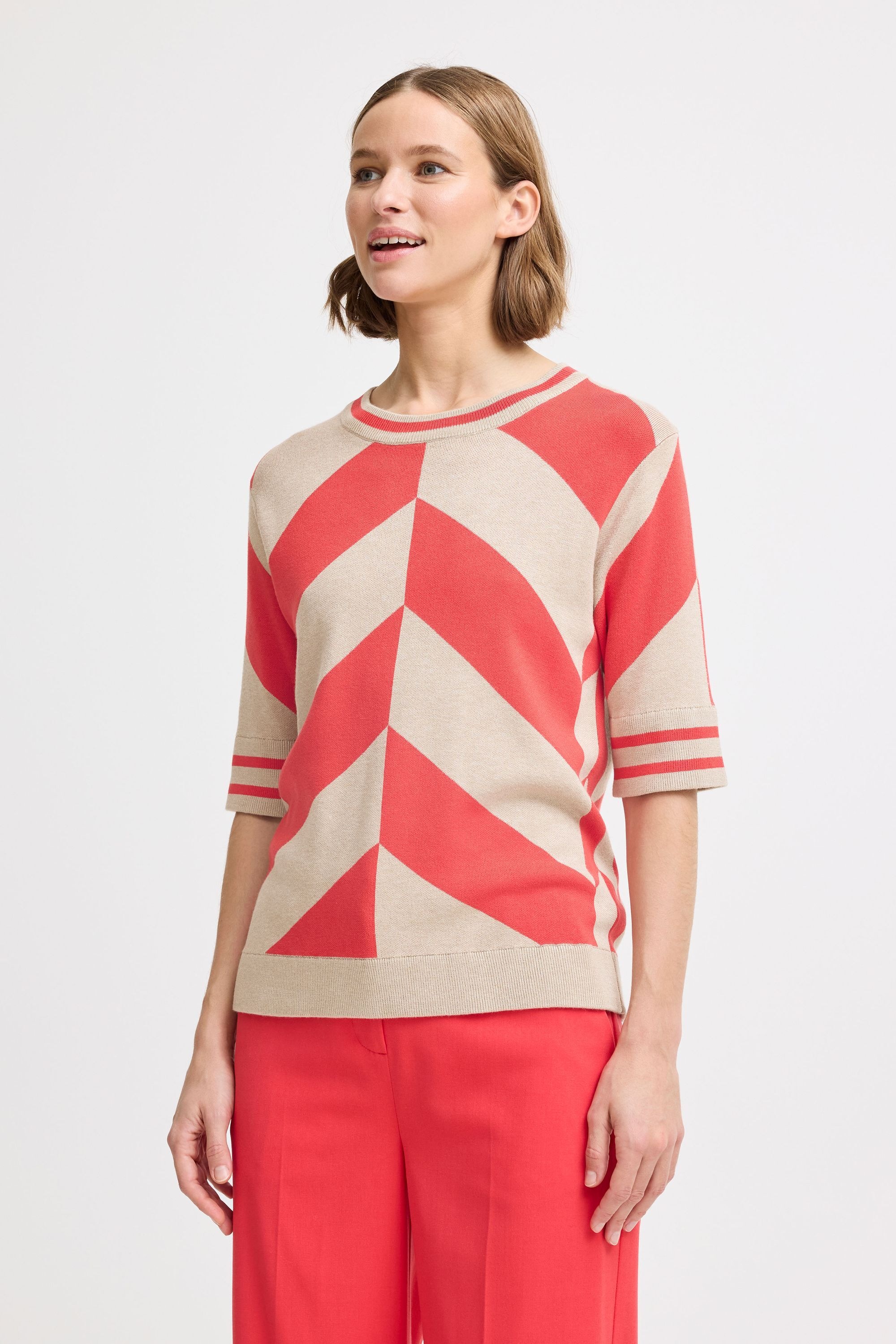 b.young Strickfleece-Pullover »Strickpullover BYMMMORLA SS GEOMETRIC«
