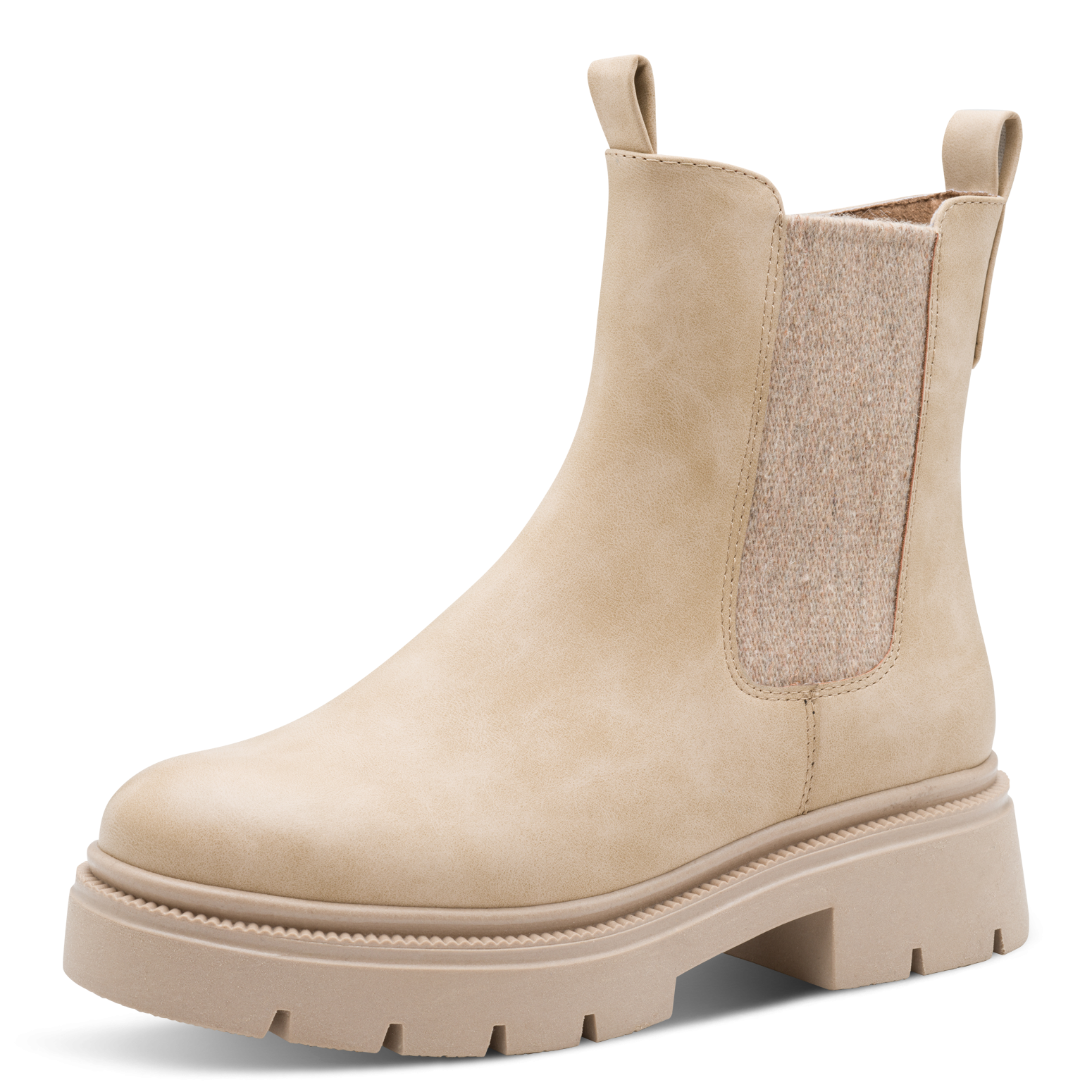 MARCO TOZZI Chelseaboots  , Blockabsatz, Stiefelette, Herbstboots, Stretcheinsatz außen