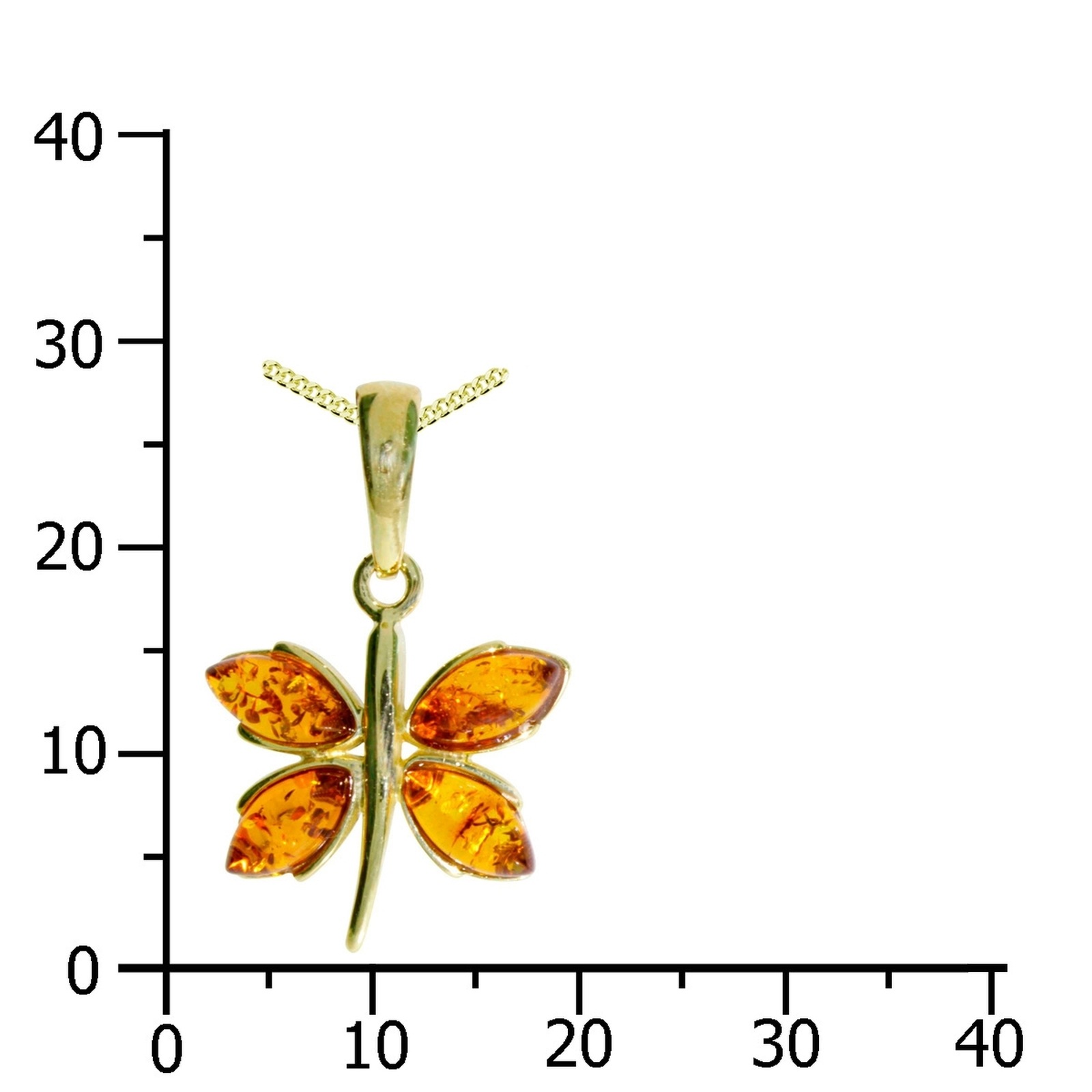 OSTSEE-SCHMUCK Kette mit Anhänger »- Schmetterling - Silber 925/000, vergoldet - Bernstein«