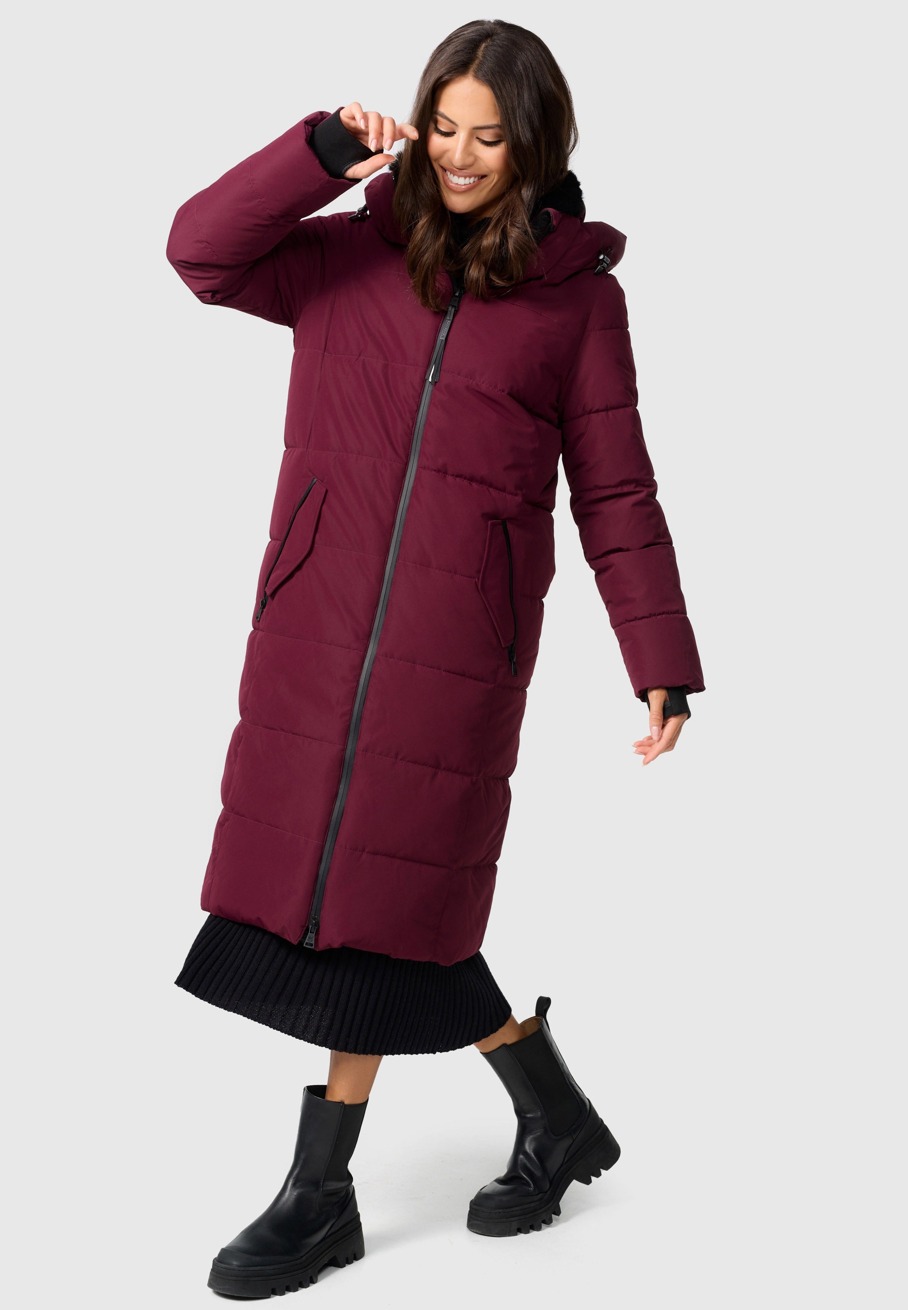 Marikoo Steppjacke »Marikoo Zuraraa lange Damen Winter Steppjacke B989«