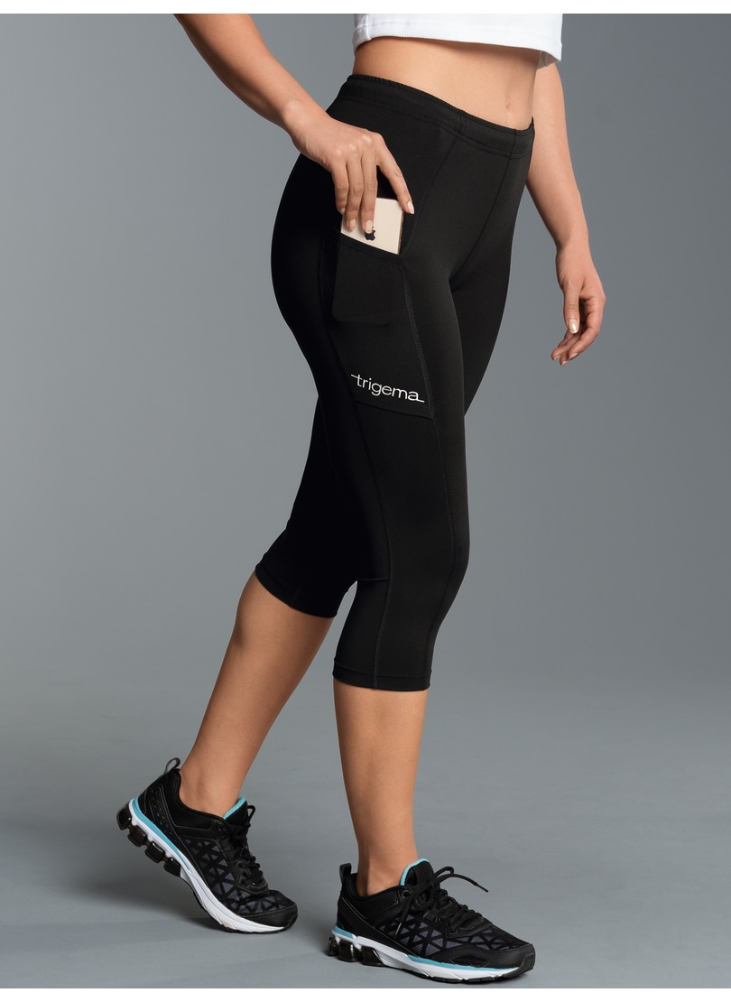 Jerseyhose »TRIGEMA Kurze Sportleggings mit Seitentasche«, (1 tlg.)