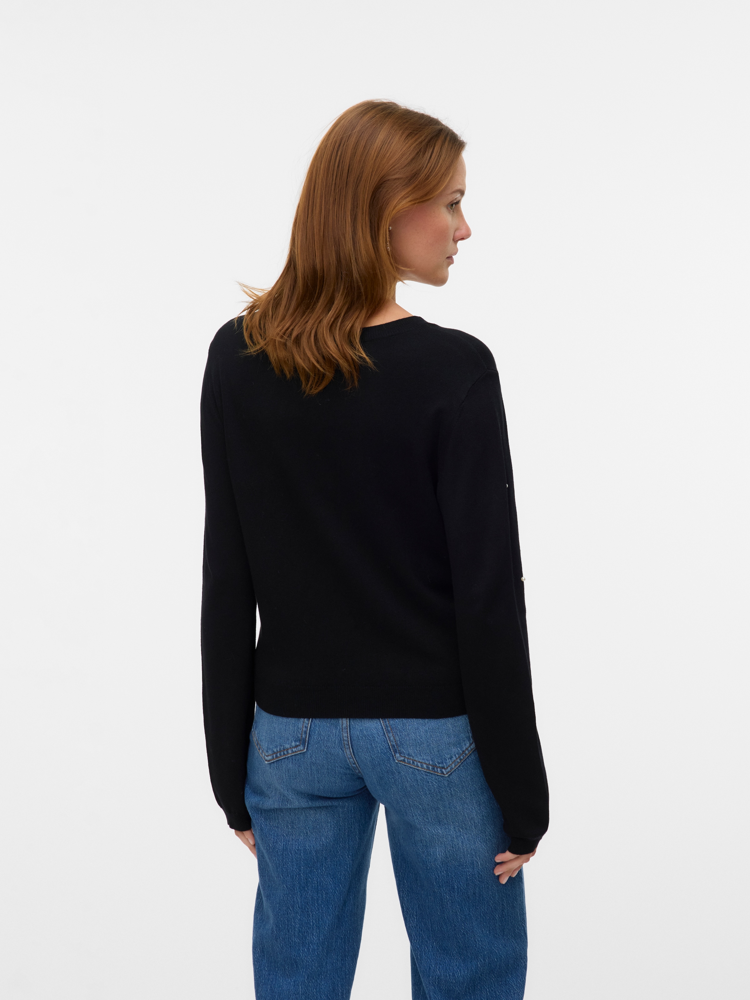 Vero Moda Rundhalspullover »VMGLORY PEARL LS O-NECK PULLOVER BOO«