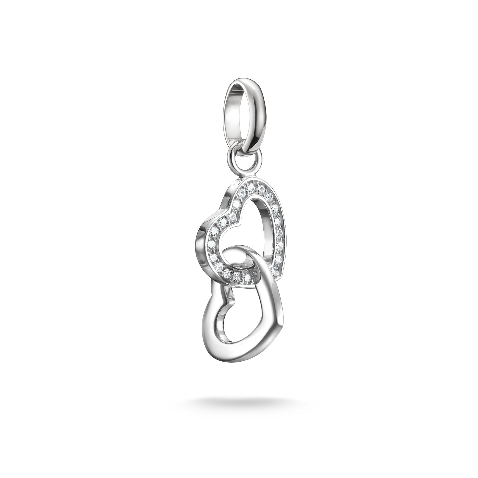 THOMAS SABO Charm-Einhänger »Charm verschlungene Herzen - Connect« mit Zirkonia (synth.)