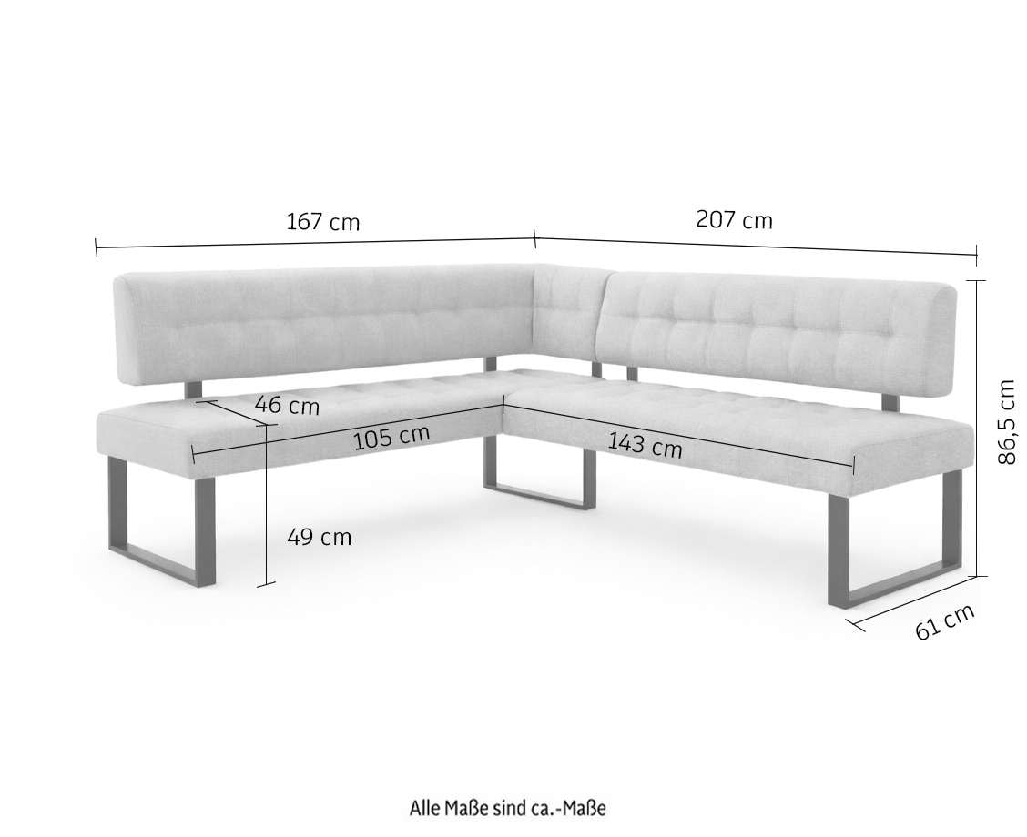 Home affaire Eckbankgruppe »Mia Essecke, Sitzgruppe, Eckbankgruppe, Küchenbankgruppe« Set, 4er, 4 tlg. Eckbank mit Wellenfederung; Tisch in Eiche massiv