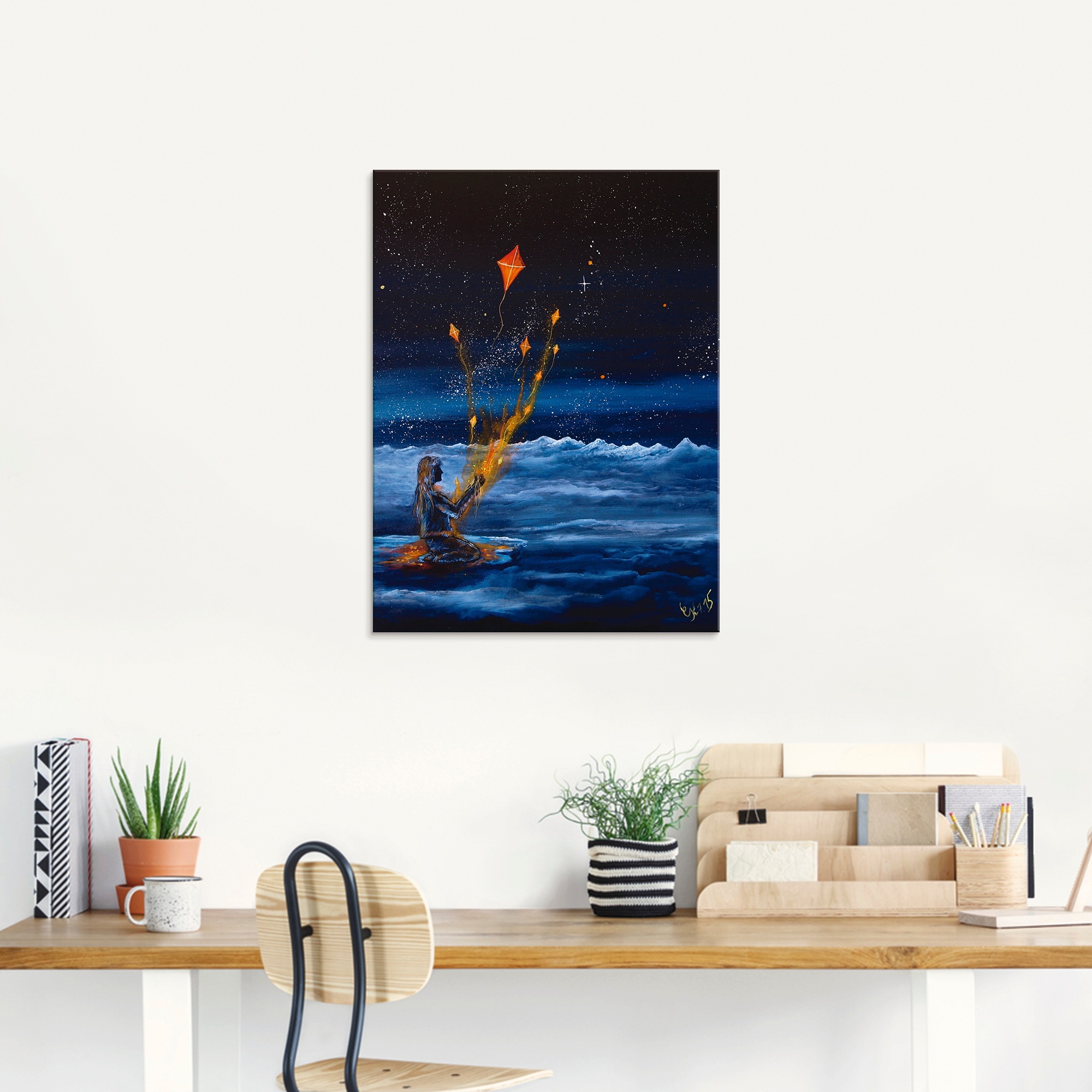 Artland Glasbild »Himmlische Drachen«, Dark Fantasy, (1 St.), in verschiedenen Größen