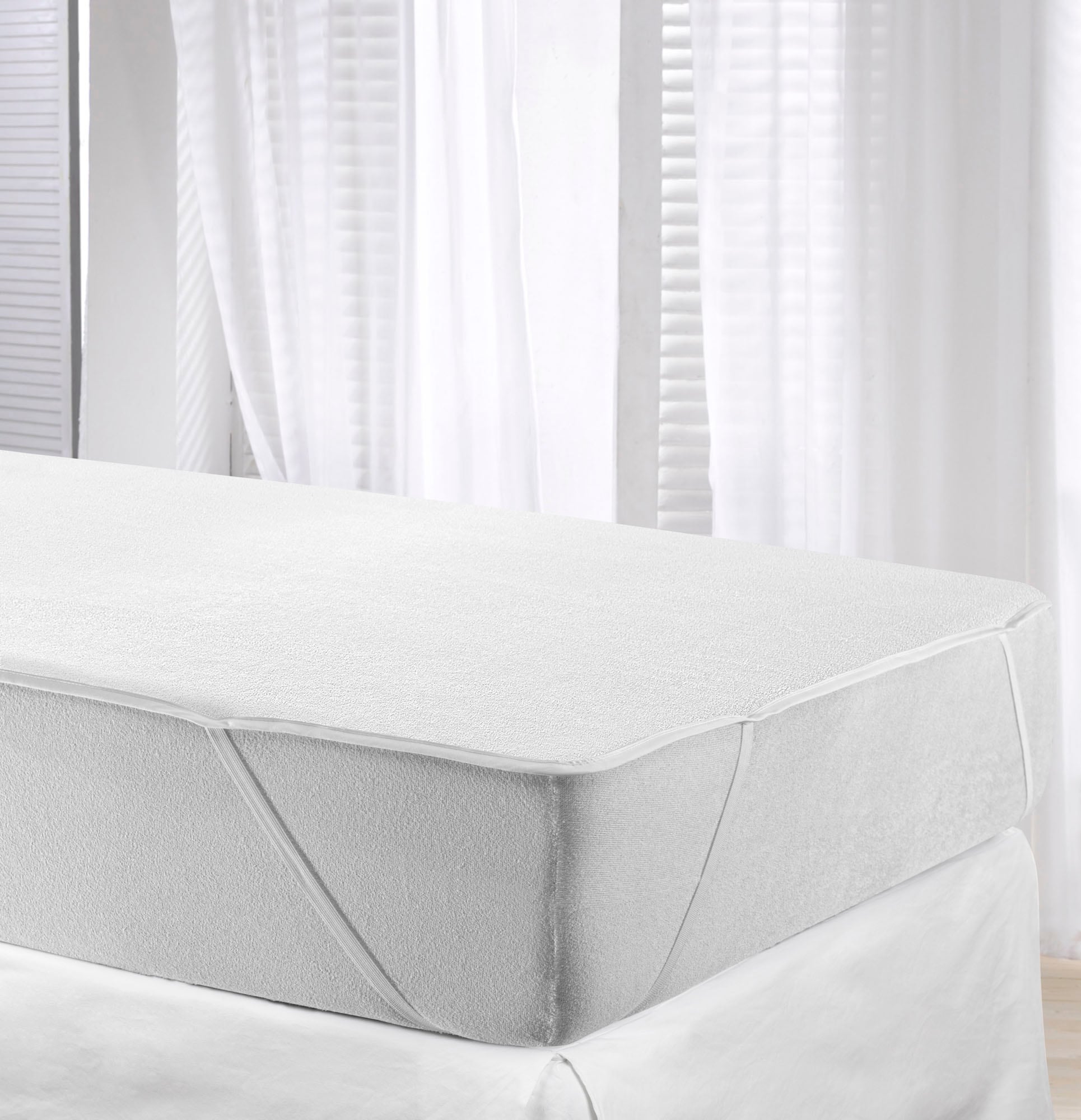 Jekatex Matratzenauflage »GreenWave Protector« wasserdichte Matratzenauflage mit Eckgummis in weiß, Größe B/H/L: 90 cm x 200 cm