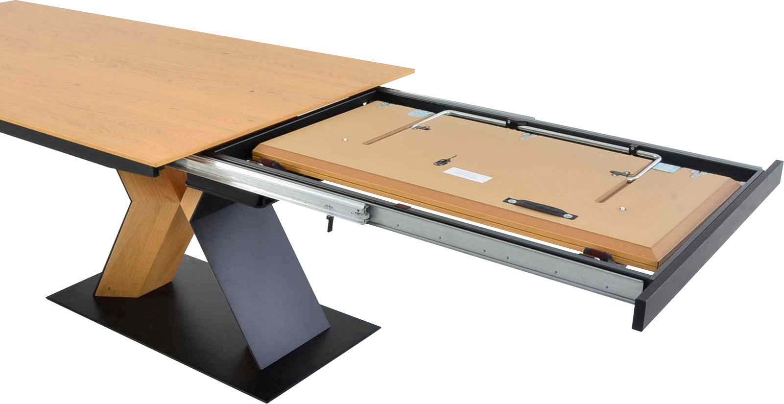K+W Komfort & Wohnen Esstisch »Mikkado Tube«, (1 St.), Funktionstisch, X-Gestell aus Asteiche, in 2 Breiten 180 cm und 200cm
