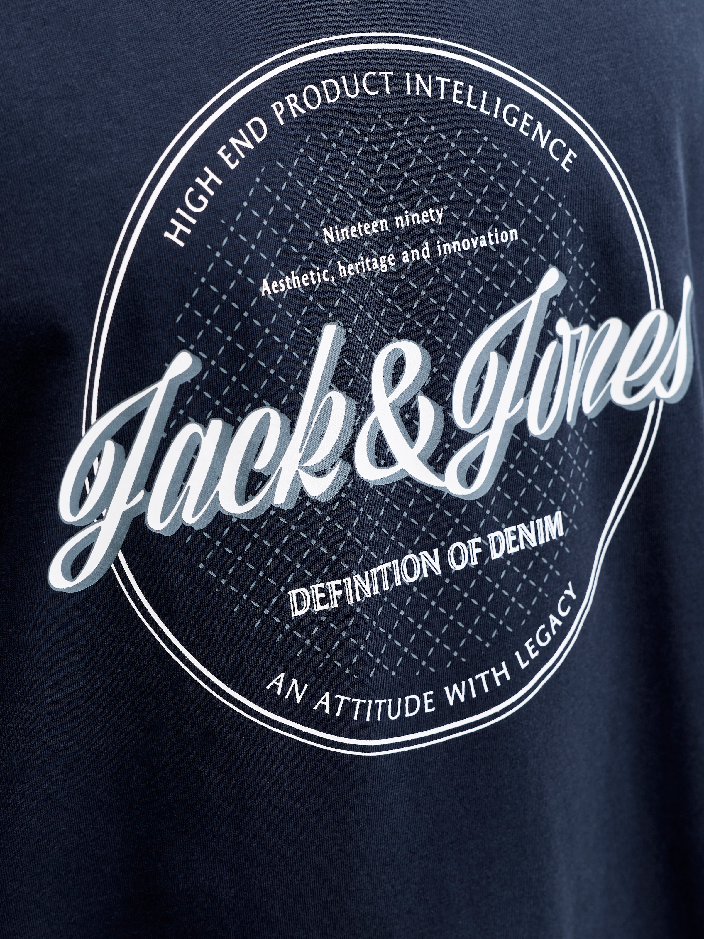 Jack & Jones Rundhalsshirt »JJEDOVER DENIM TEE SS O-NECK SN« mit Logobranding