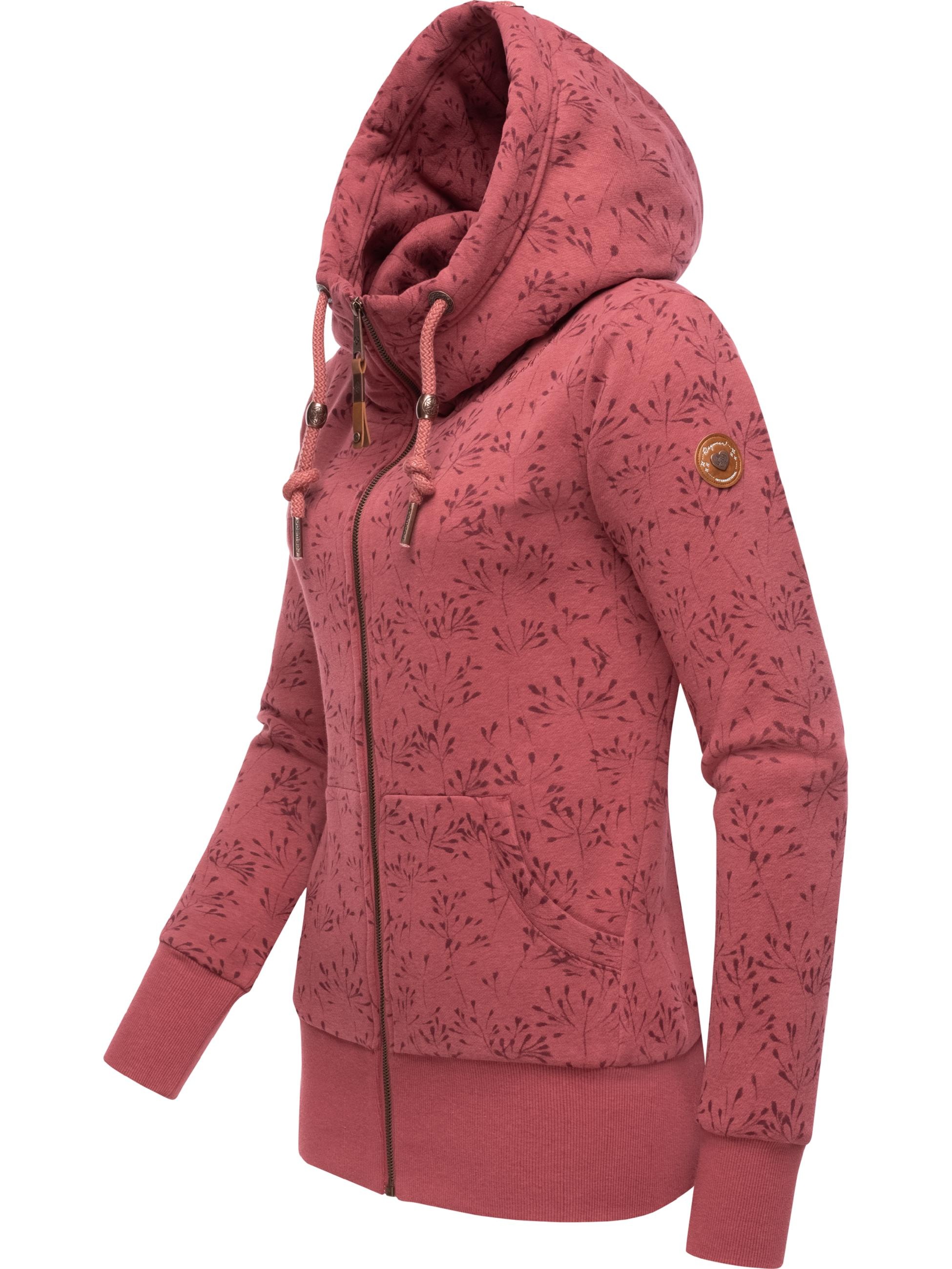 Ragwear Sweatjacke »Sweatjacke Neska Zip Flowers«, sportlicher Damen Zip-Hoodie mit Kapuze