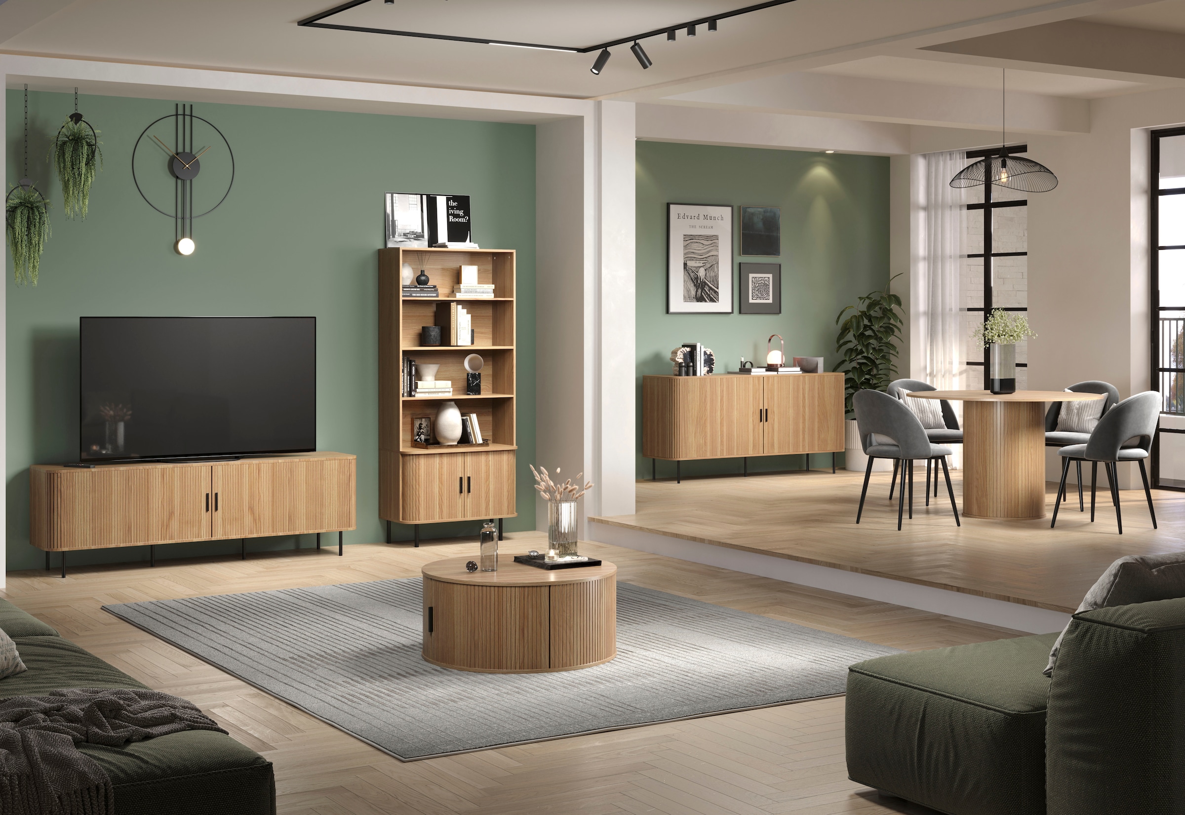Home affaire Couchtisch »Ronda« 1 Stk. tlg. Runder Sofatisch mit Stauraum - Maße (B/T/H) 80/80/36 cm
