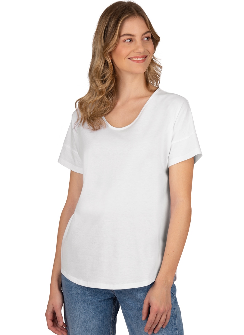Trigema T-Shirt »TRIGEMA Oversized T-Shirt mit V-Ausschnitt«, (1 tlg.)