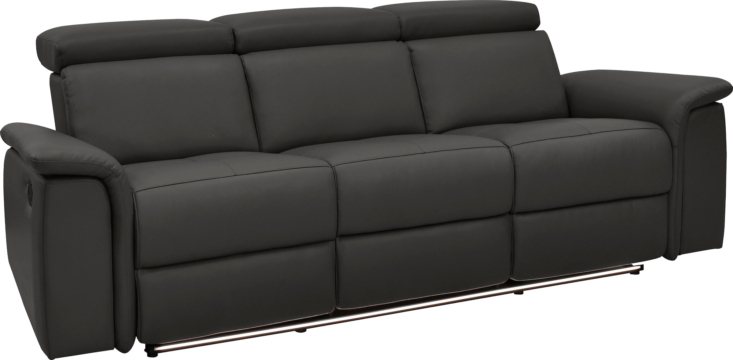 Places of Style 3-Sitzer »Pareli 229cm, manuelle u. elektr. Relaxfunktion in 2 Sitzen«, USB, KT-Verstellung, LED Beleuchtung, in Echtleder, Kunstleder, Web