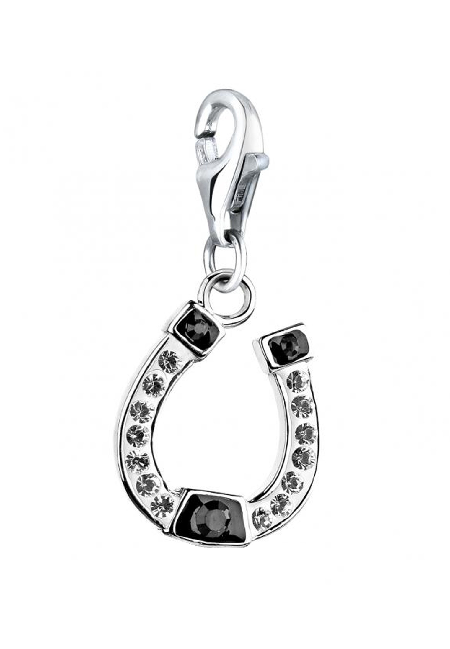Nenalina Charm Medaillon »Charm Anhänger Hufeisen Kristalle 925 Silber«