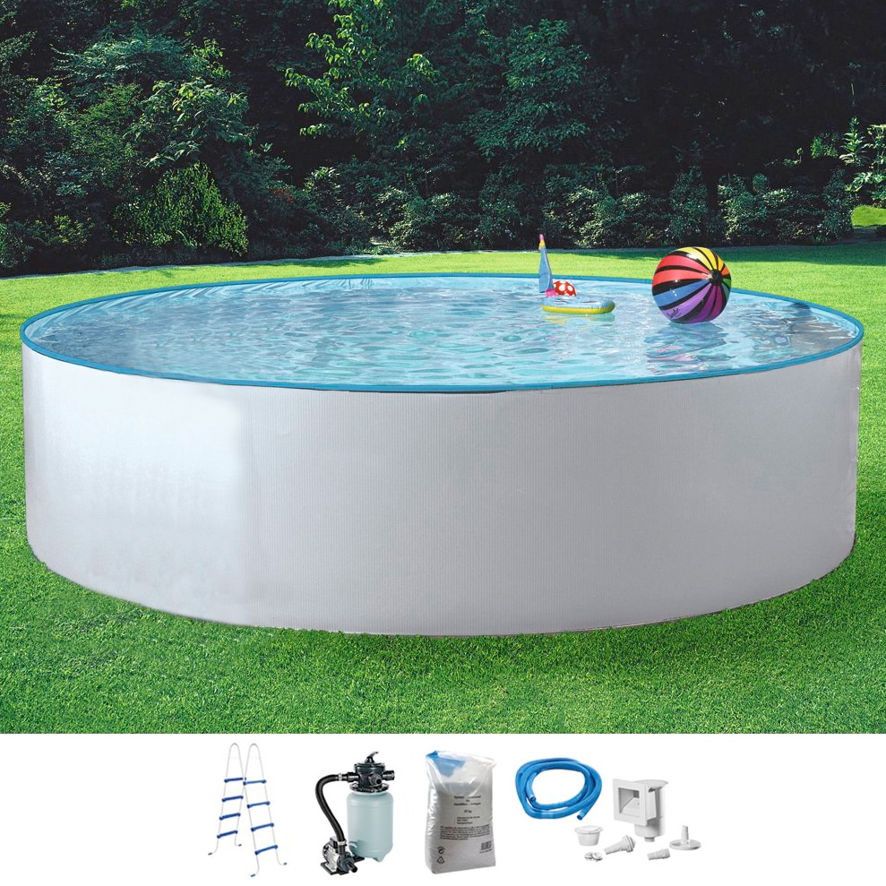 KONIFERA Rundpool »KENO«, (Set, 5 tlg.), inkl. hochwertigem Zubehör, Tiefe 110 cm, in versch. Größen