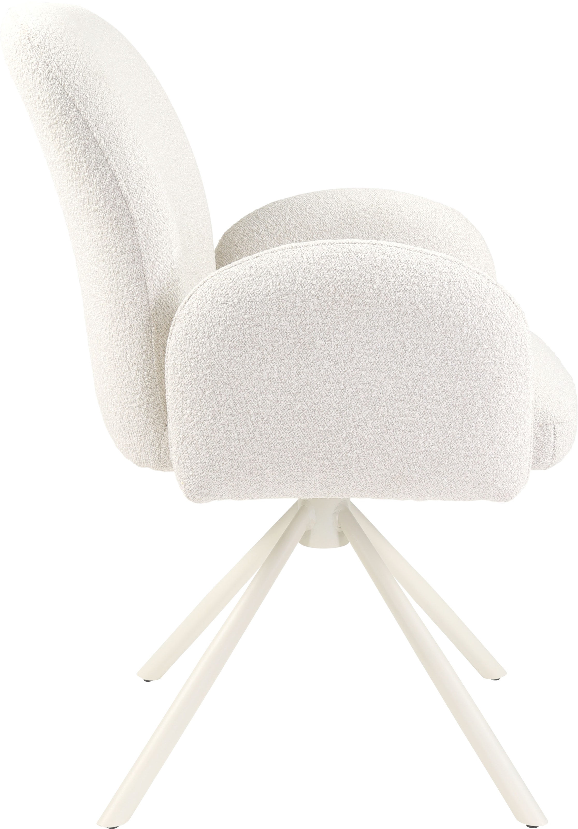 TOM TAILOR HOME Armlehnstuhl »PEBBLE ARMCHAIR«, (Set), 2 St., Webstoff Bouclé, Esszimmerstuhl, mit Armlehnen, 4-Fußgestell, 140 kg belastbar, drehbar