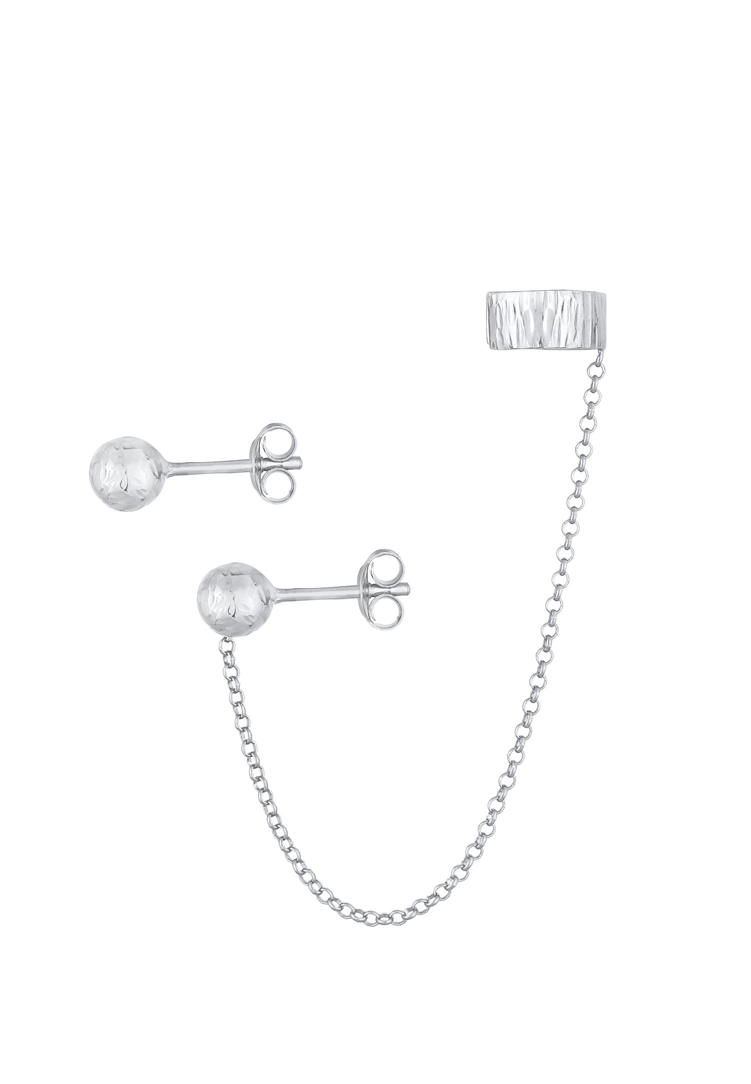 Elli Paar Ohrstecker »Ohrringe Earcuff Klemme Stecker Kugel 925 Silber«