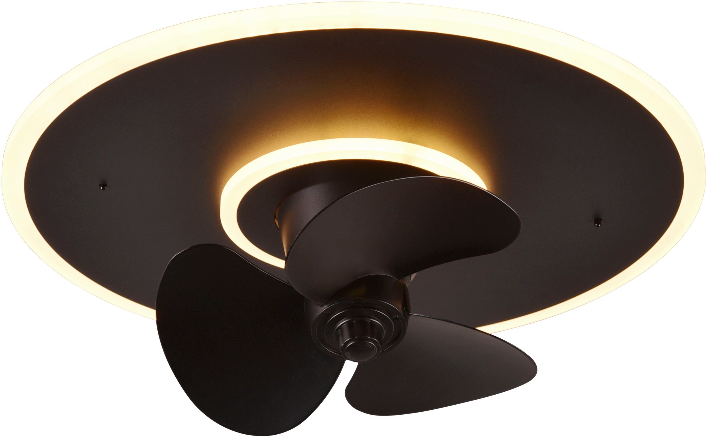 TRIO Leuchten LED Deckenleuchte »Nybro Deckenventilator«, 1 flammig-flammig, Deckenlampe, Ventilator 3 Stufen, Fernbedienung,Lichtfarbe einstellbar