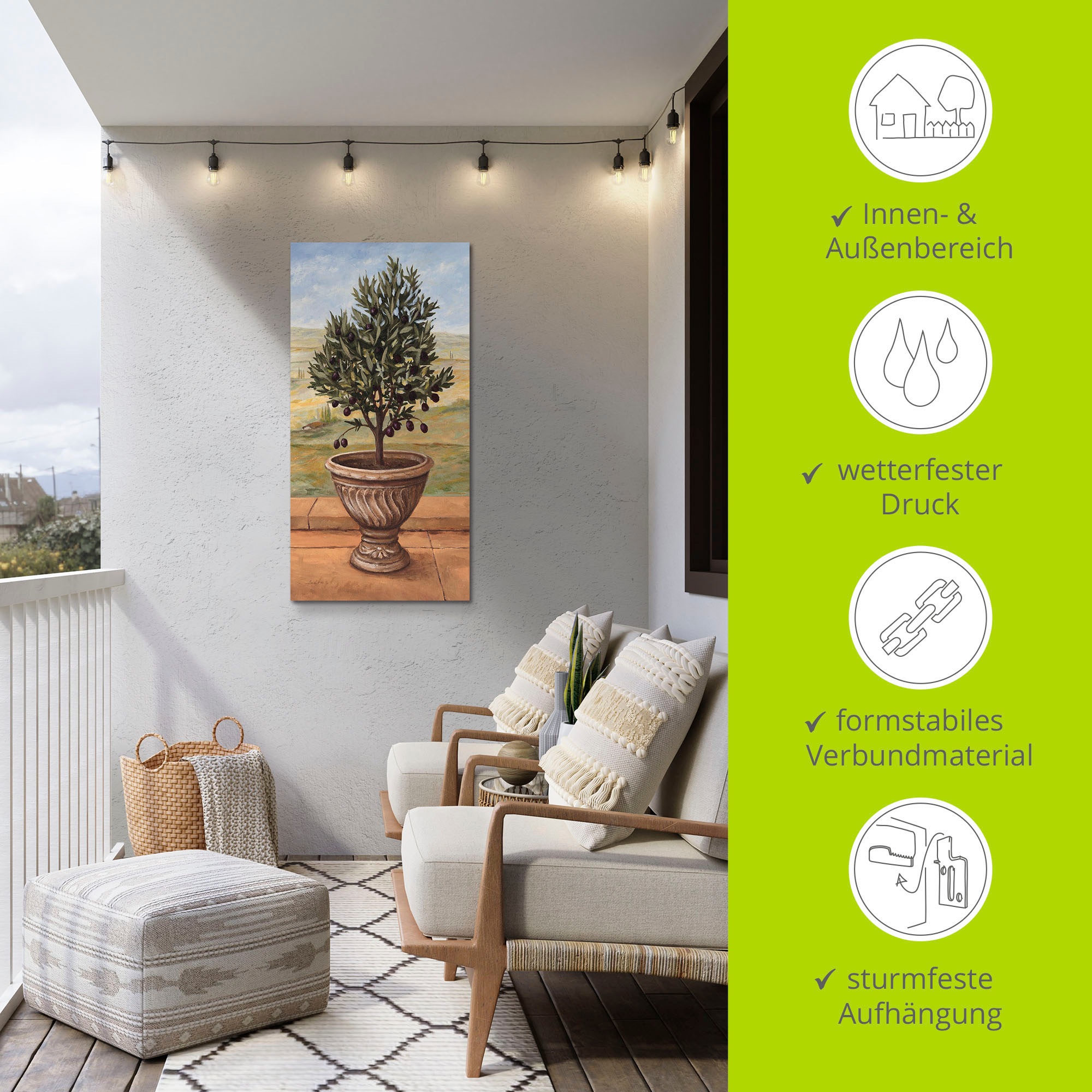 Artland Wandbild »Olivenbaum«, Pflanzen, (1 St.), als Alubild, Outdoorbild, Leinwandbild, Wandaufkleber, versch. Größen