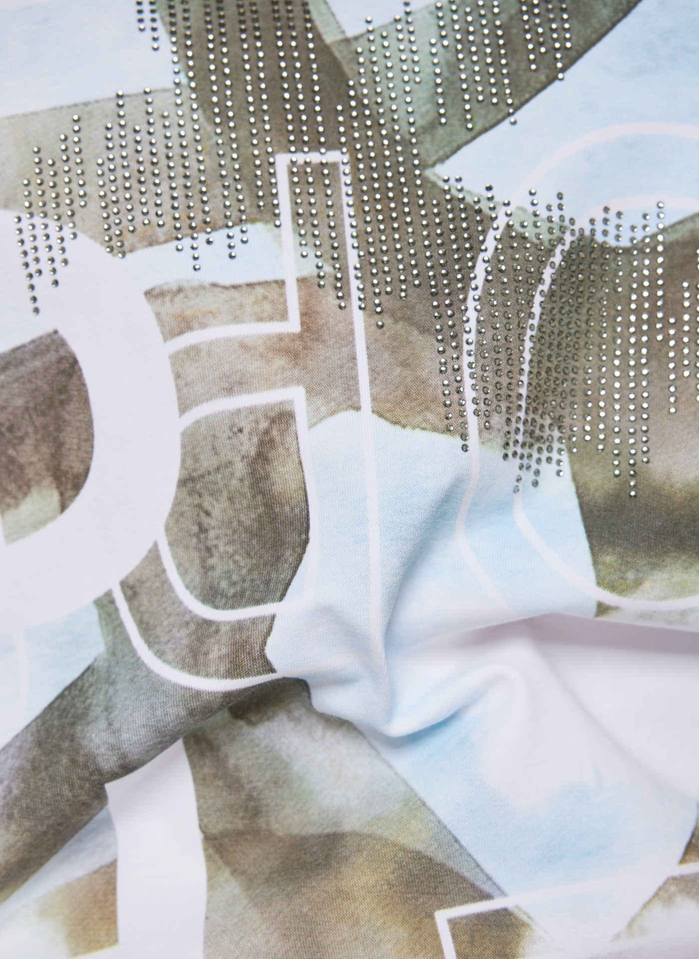 Rabe Print-Shirt, mit Rundhals und Nieten-Details