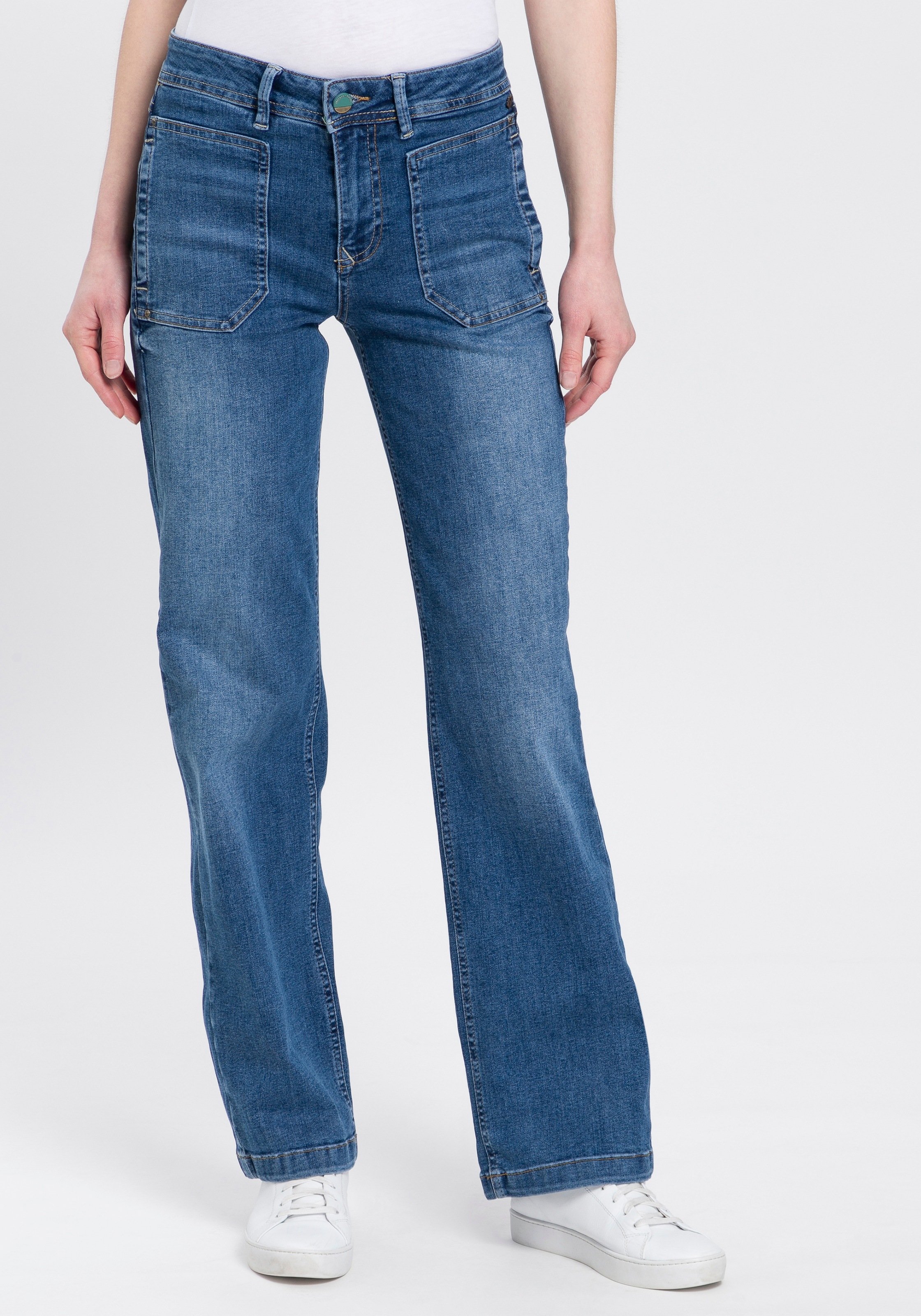 Freeman T. Porter Straight-Jeans »Eloisa SDM«, mit zusätzlichen Eingrifftaschen seitlich an den aufgesetzten Taschen