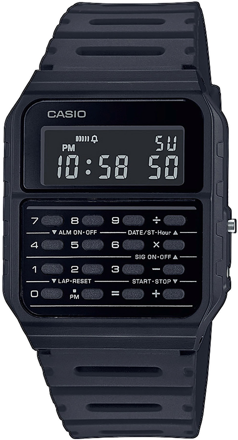 CASIO VINTAGE Chronograph »CA-53WF-1BEF«, Quarzuhr, Retro, Taschenrechner, Datenbank für Telefonnummern