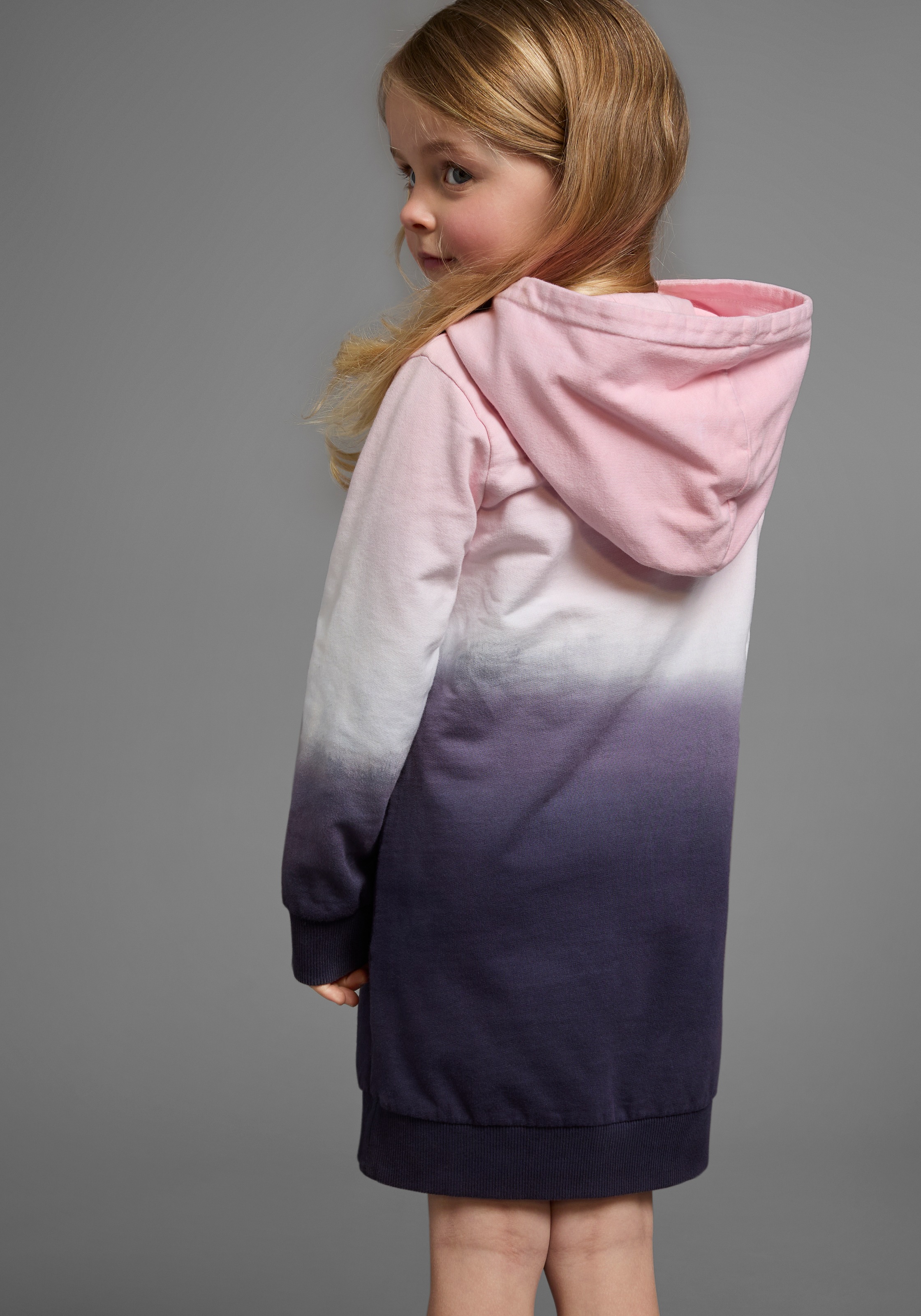 KangaROOS Sweatkleid »für kleine Mädchen«, bis Mitte des Oberschenkels, lässiger Look, aus Sweatstoff