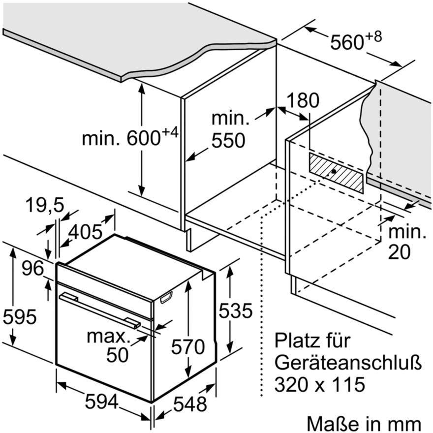 BOSCH Einbaubackofen 4 »HBA533BB1«, mit Teleskopauszug nachrüstbar, ecoClean Direct