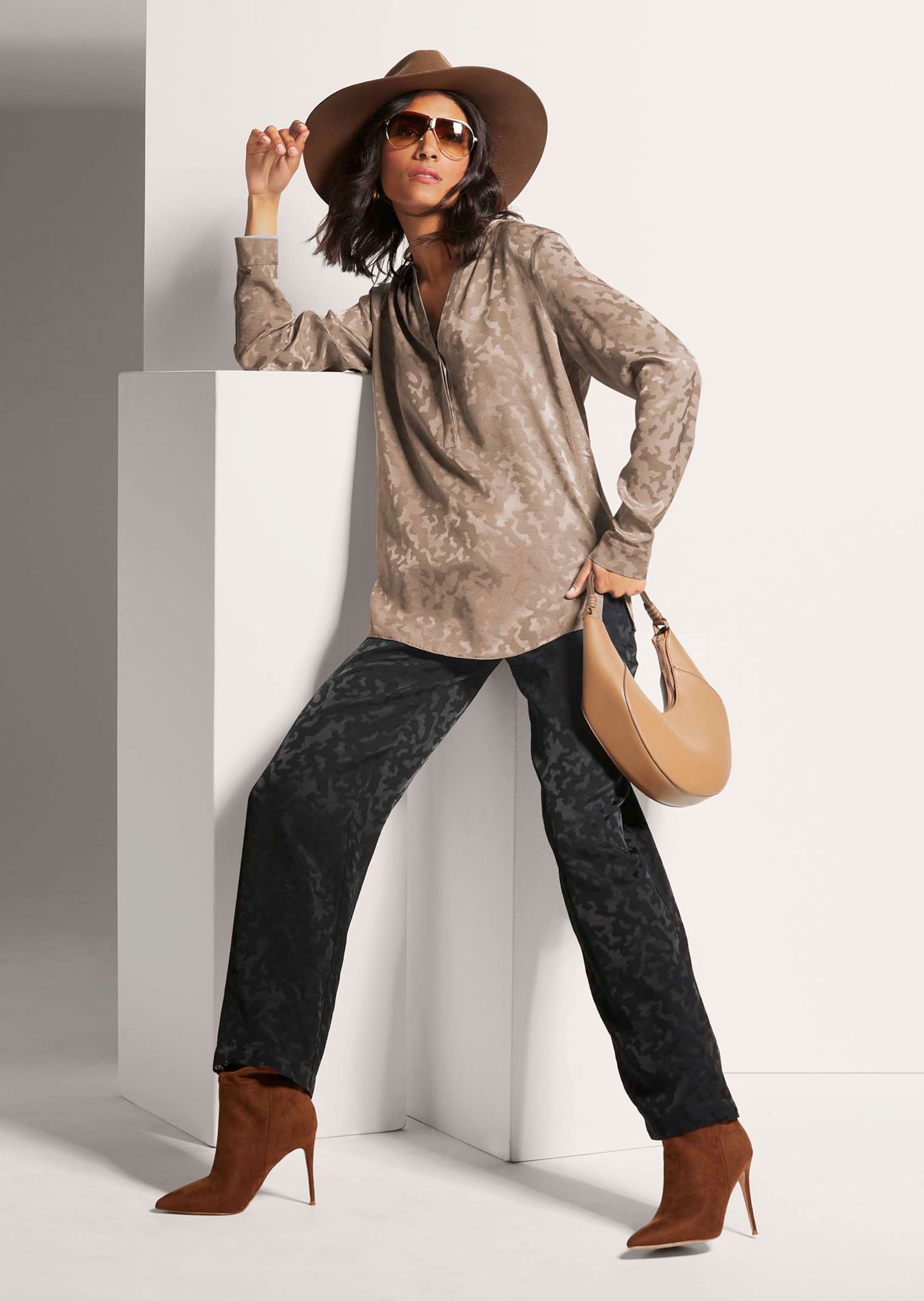 MADELEINE Langarmbluse »Bluse Lange Jacquard-Bluse«